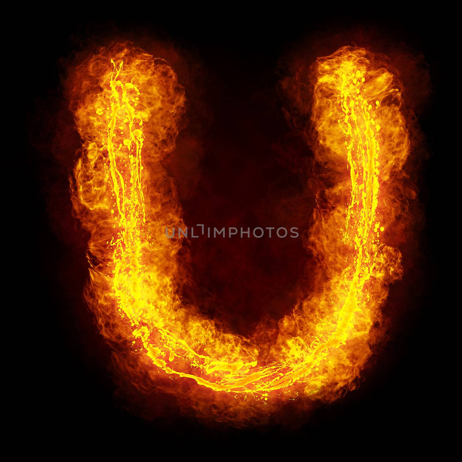 Fiery Font. Bright flamy font symbol. For writing words use Screen blending mode