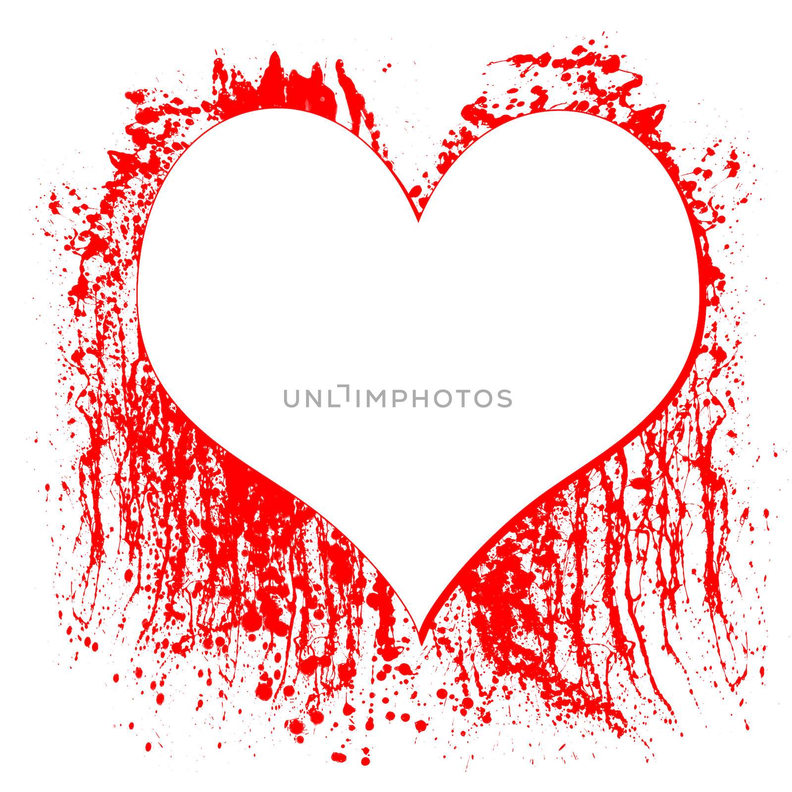 Abstract Valentine red heart on white background