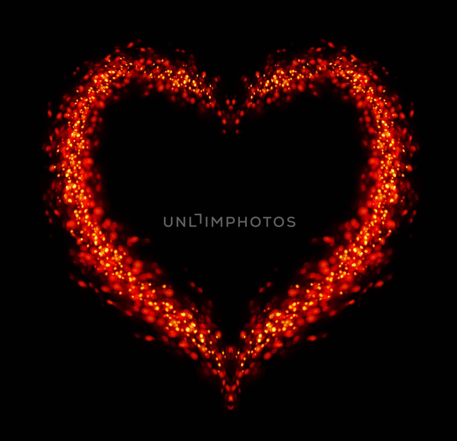 Abstract heart frame. Defocused Valentine's day background.