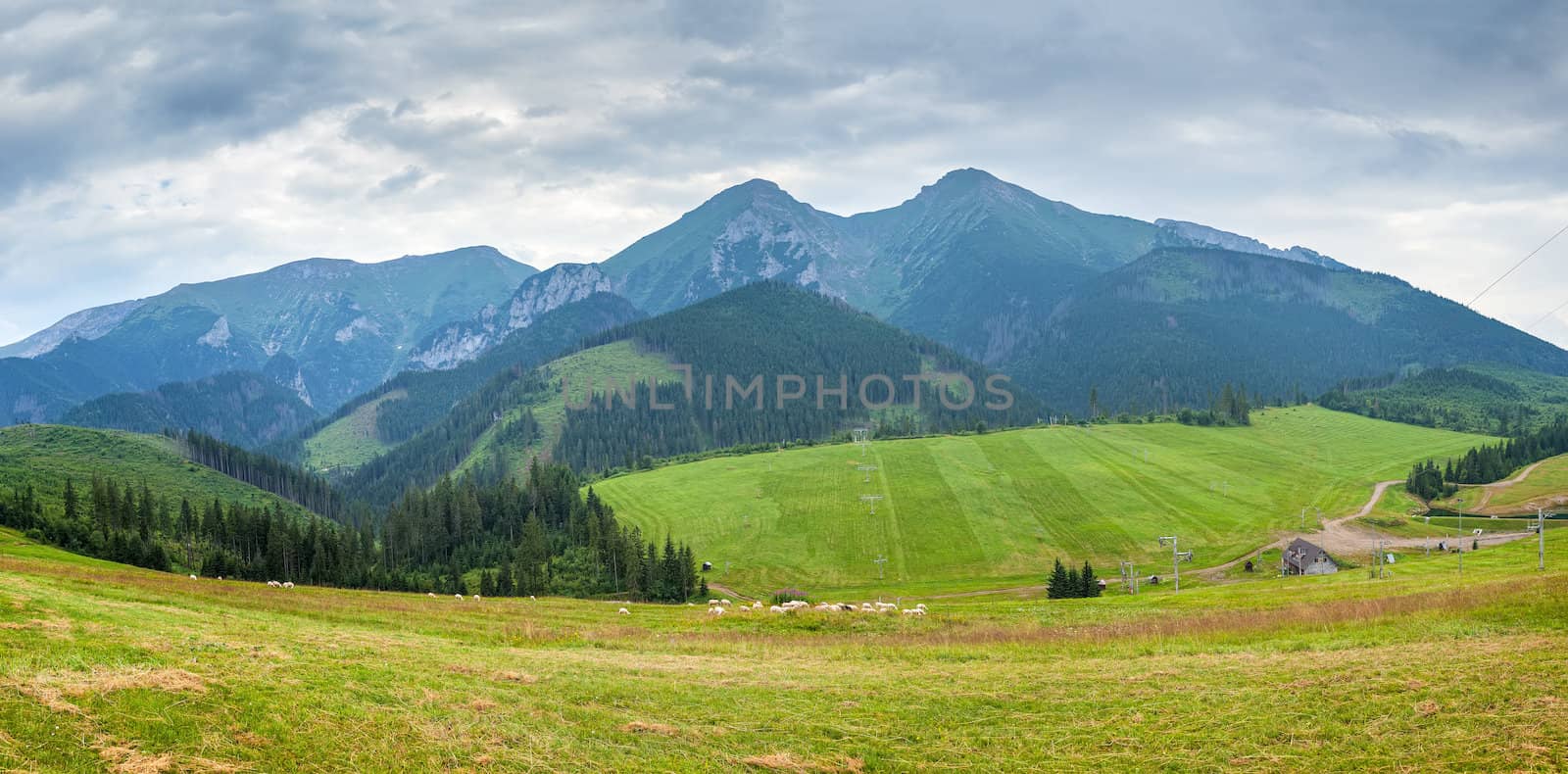 High resolution panorama of mountains  in National Park High Tatra.  Slovakia, Europe
