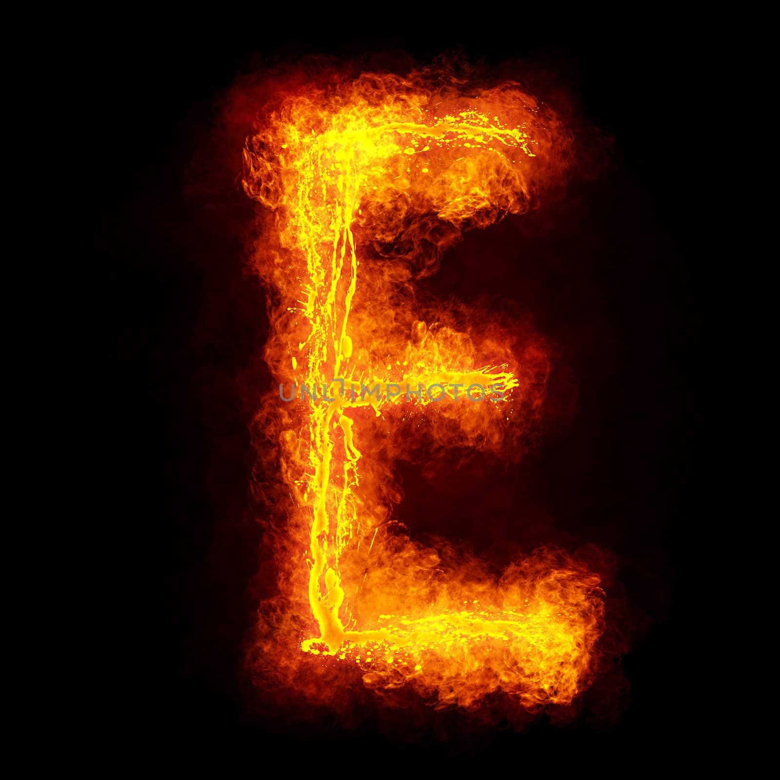 Fiery Font. Bright flamy font symbol. For writing words use Screen blending mode