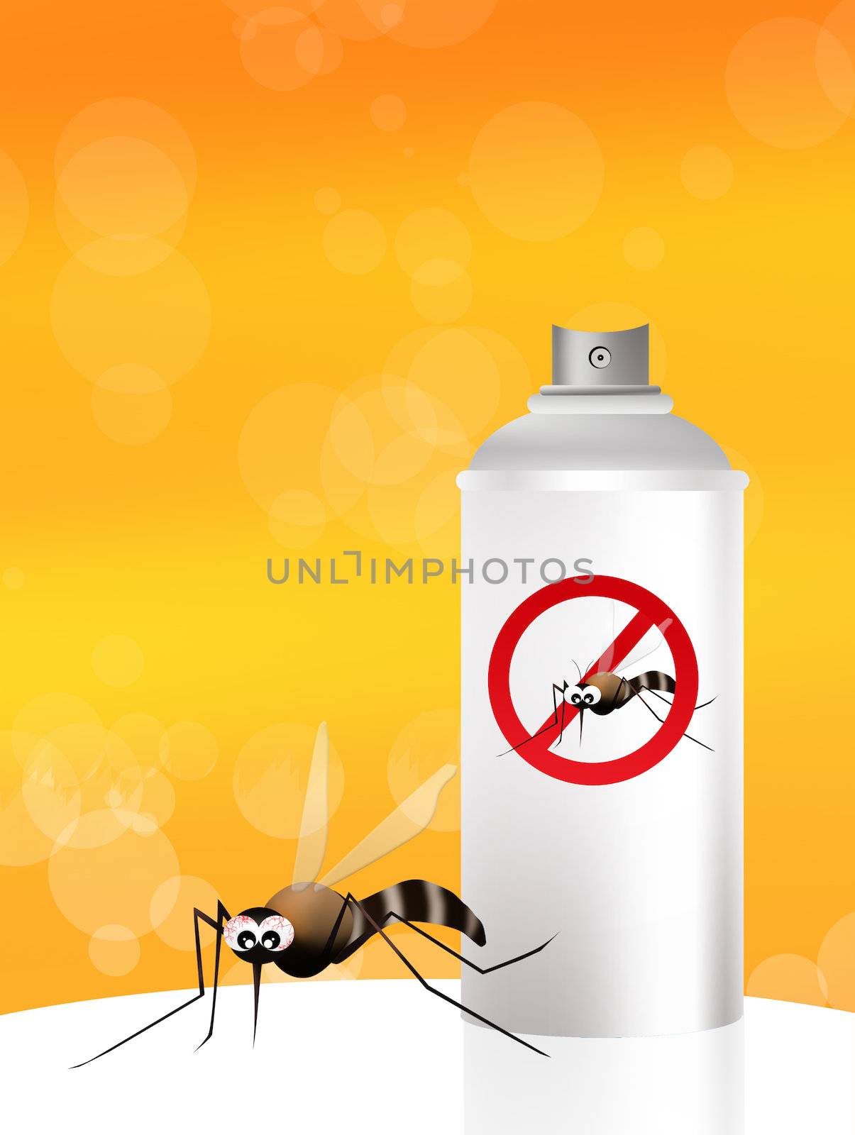 illustration of mosquito spray