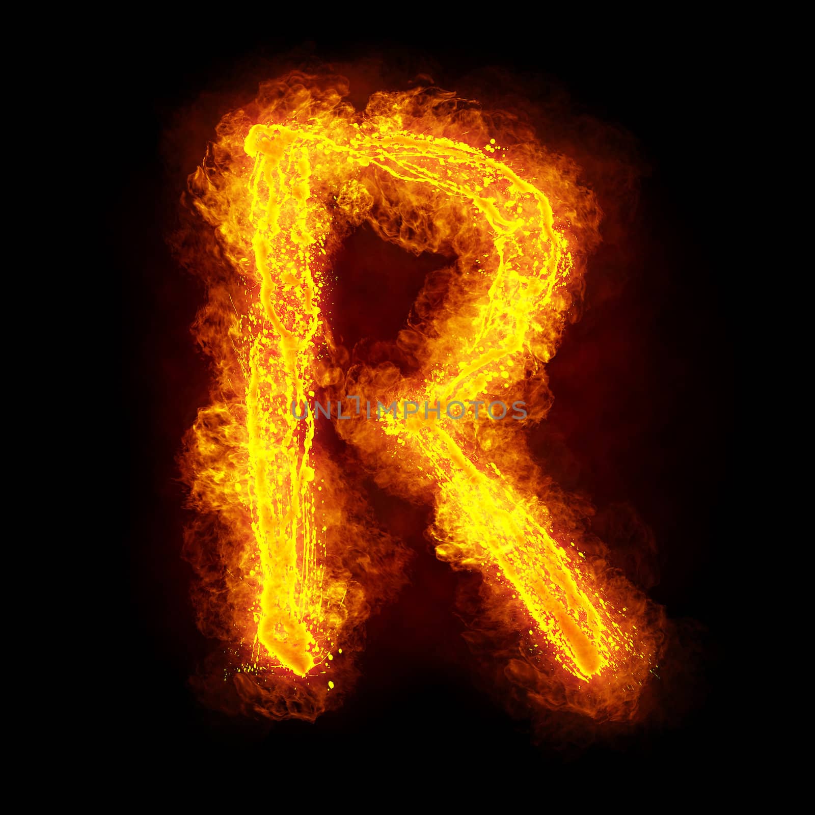Fiery Font. Bright flamy font symbol. For writing words use Screen blending mode