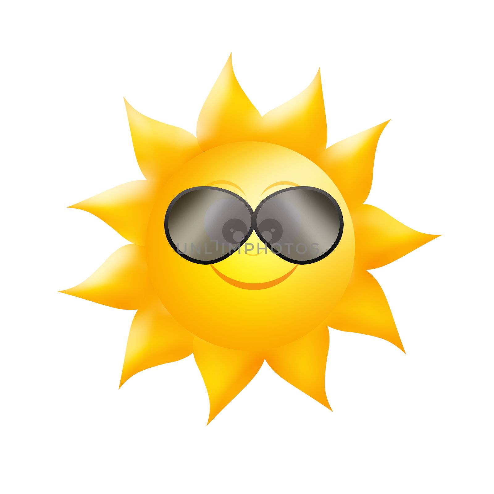 sun with sunglasses icon