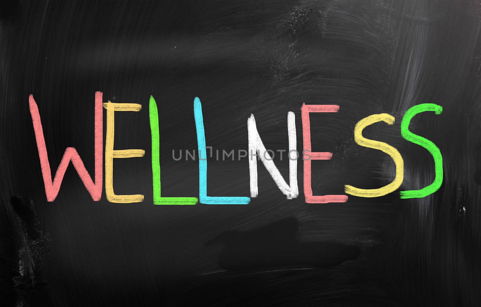 Health concept handwritten with chalk on a blackboard