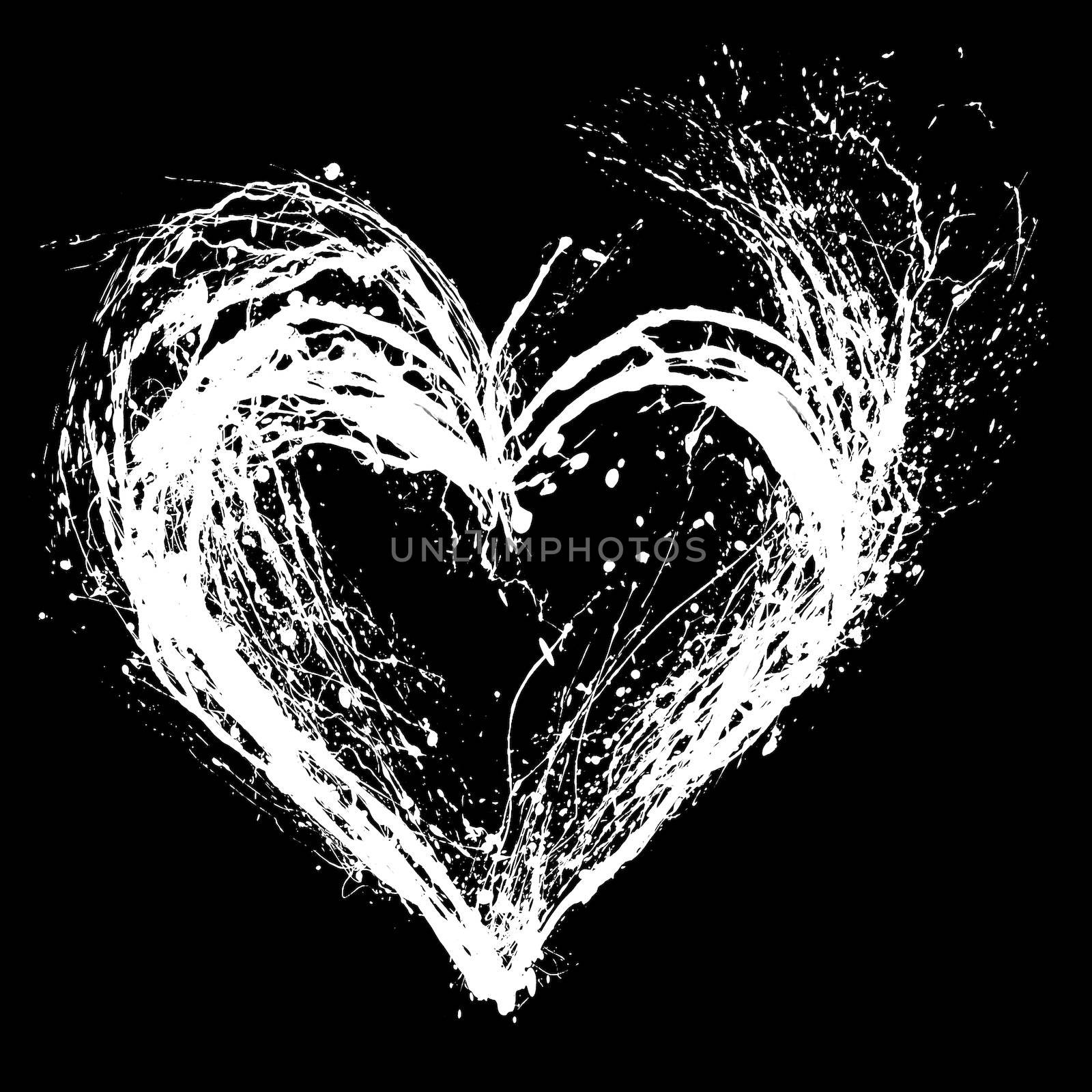 Abstract Valentine black heart on black background