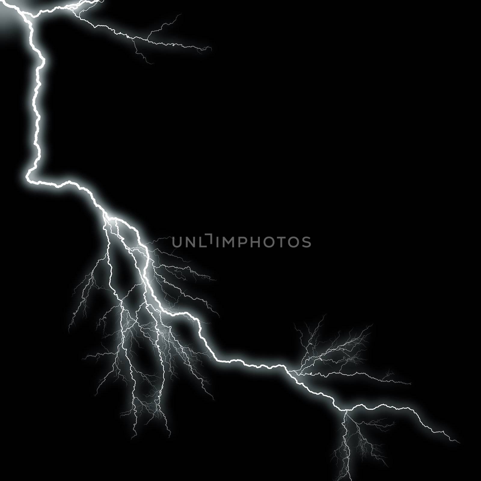 Lightning on black background