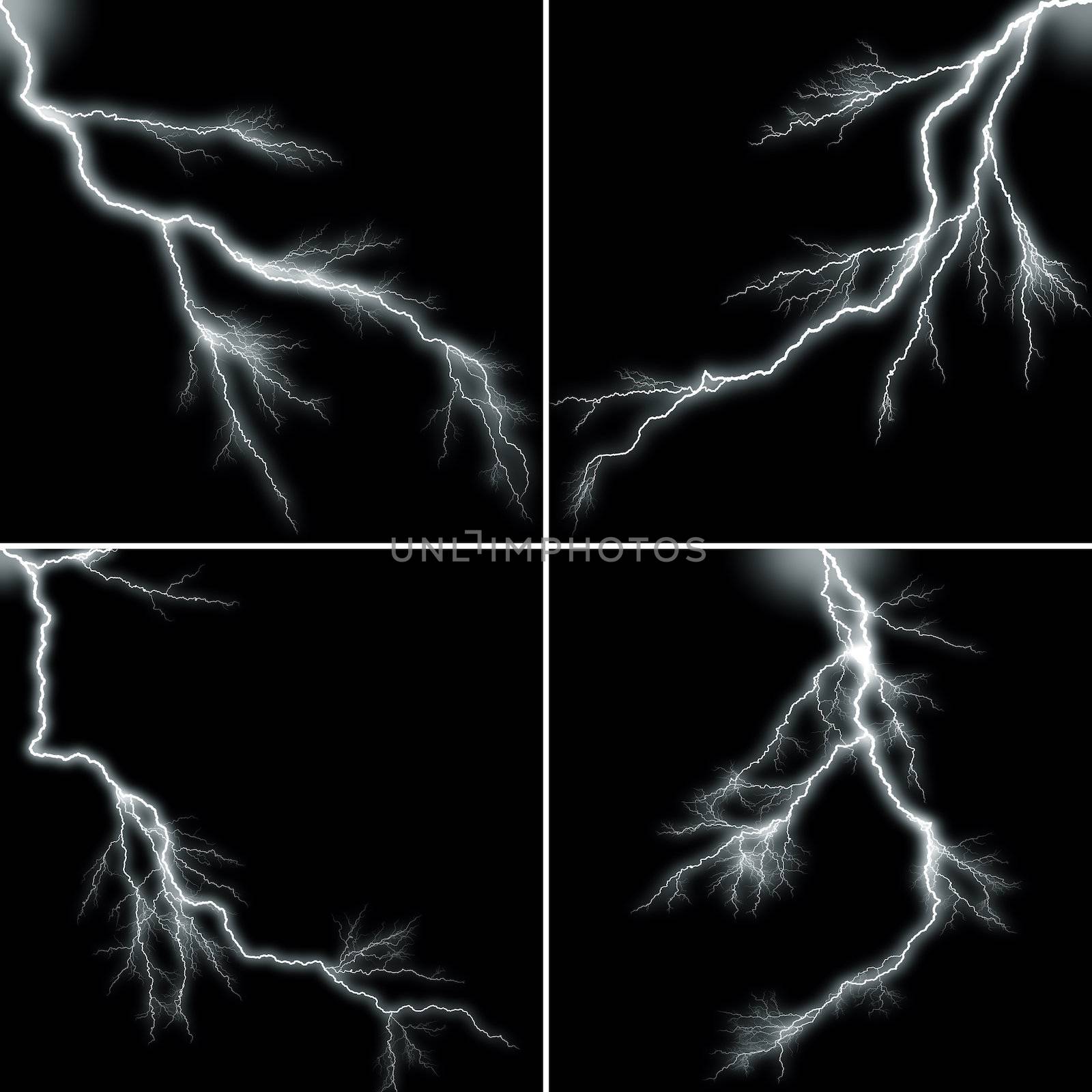 Lightning on black background