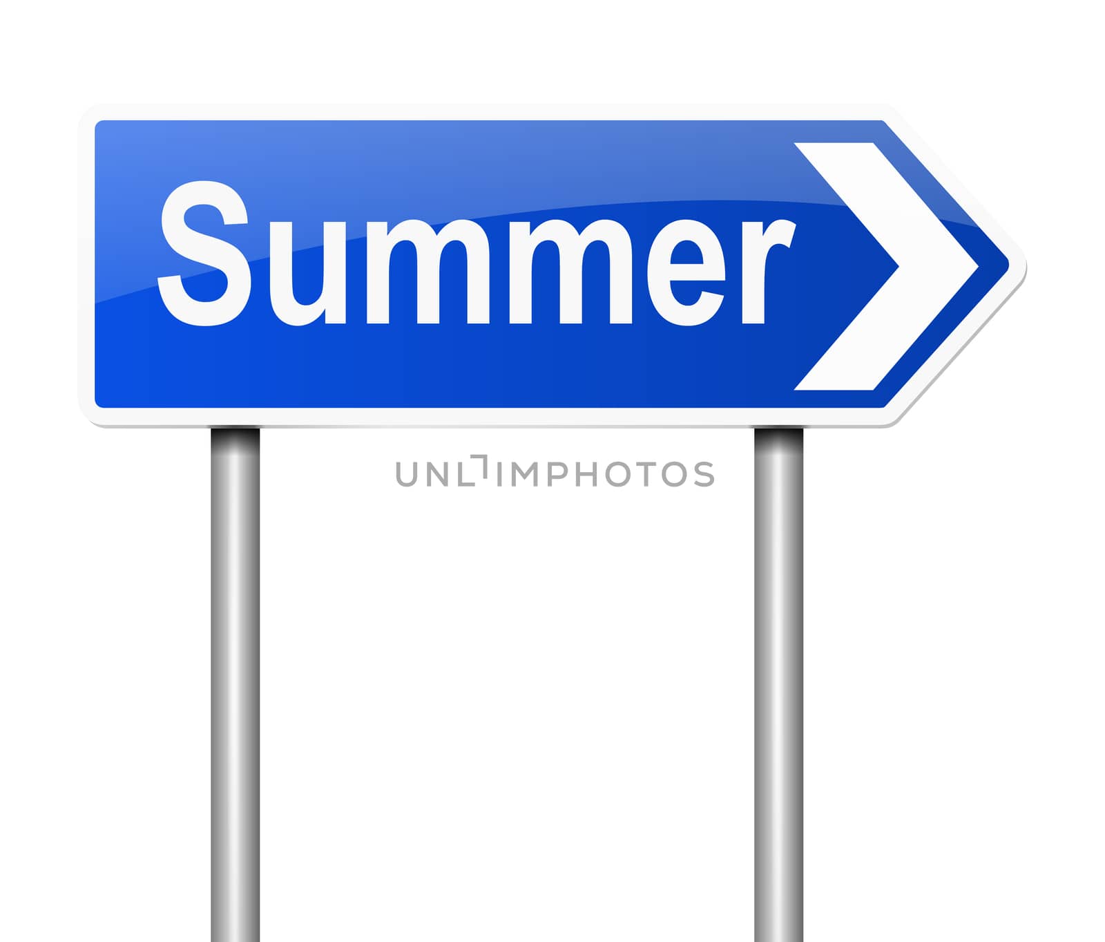 Illustration depicting a sign with a Summer concept.