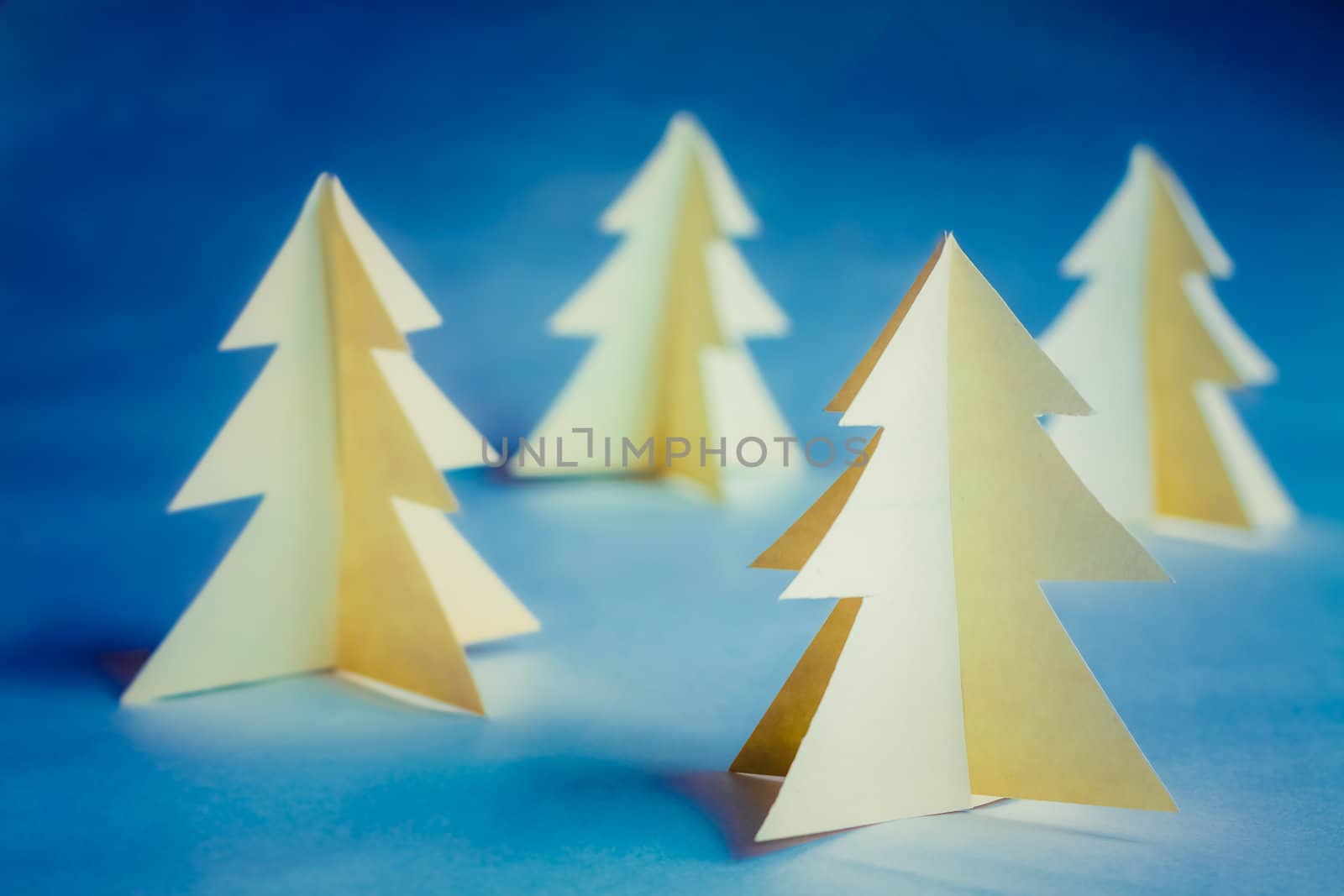 Christmas Tree Made Of Paper. Christmas Card.