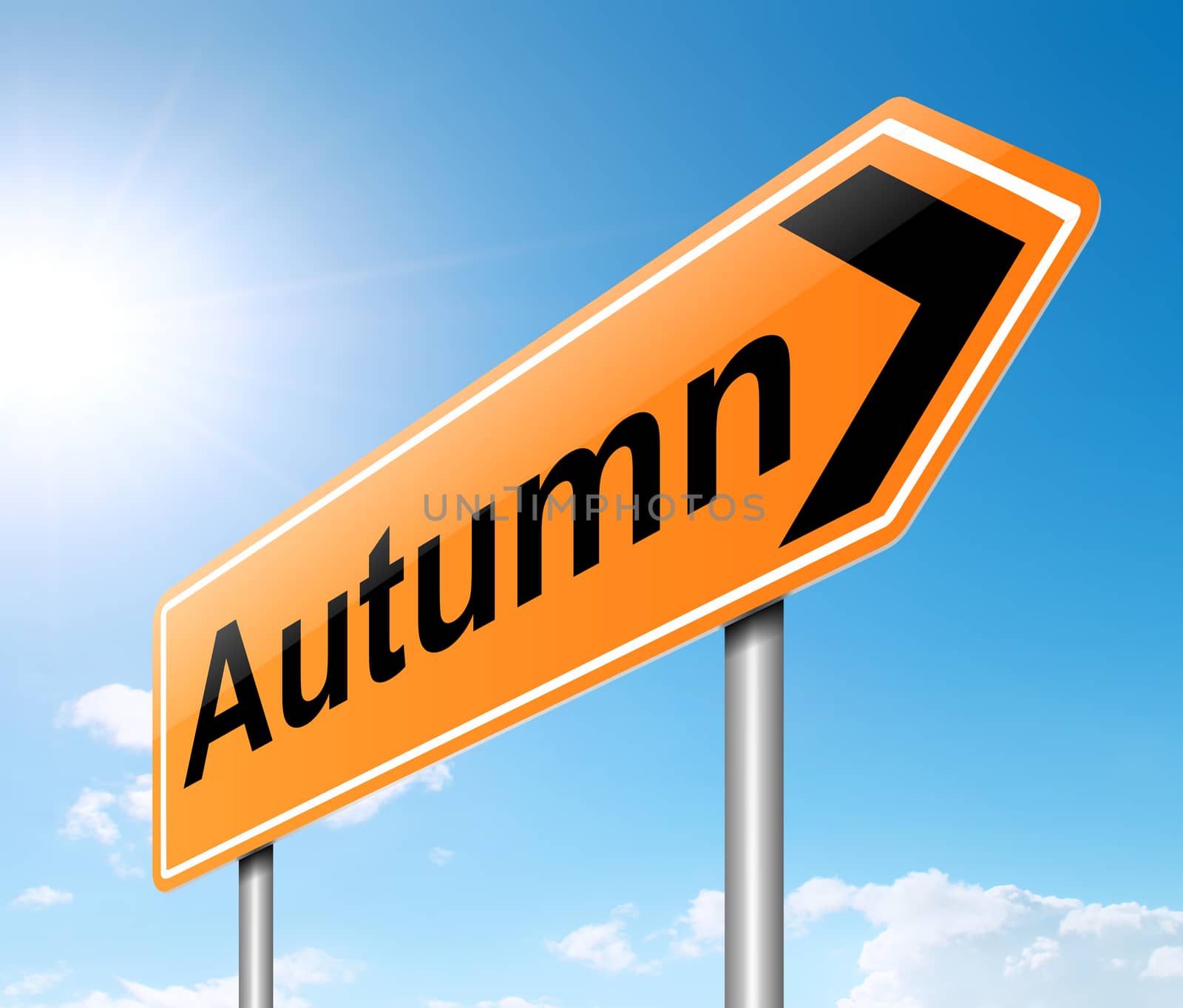 Illustration depicting a sign with an Autumn concept.