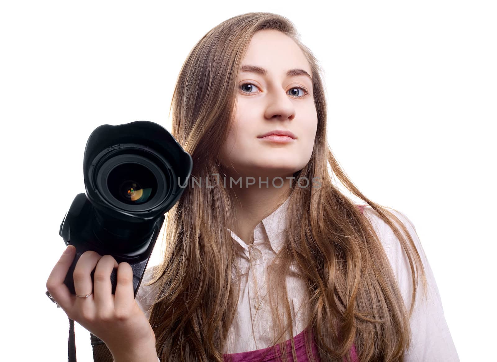 Young woman photographer by palinchak