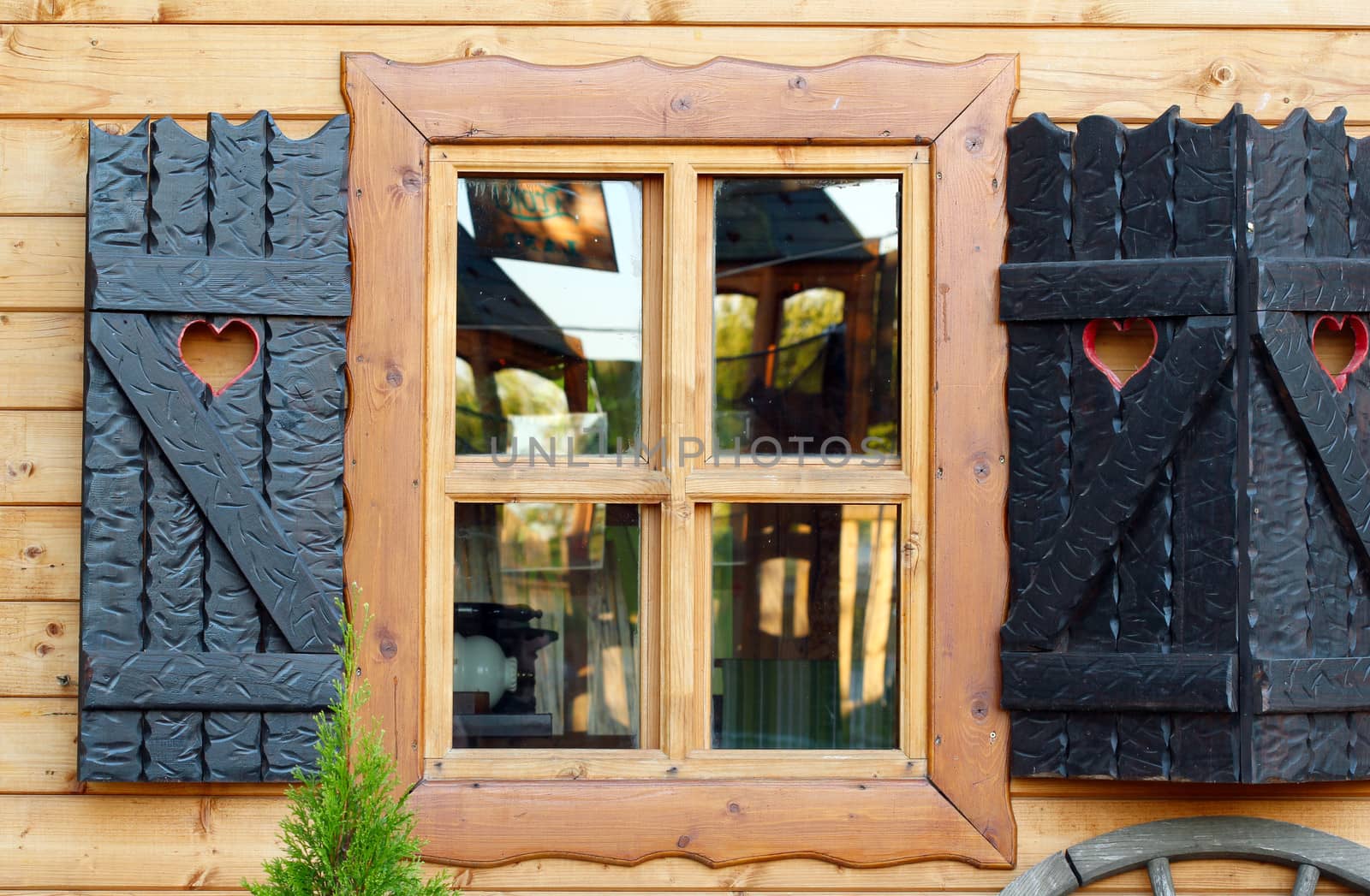 old wooden house window vintage