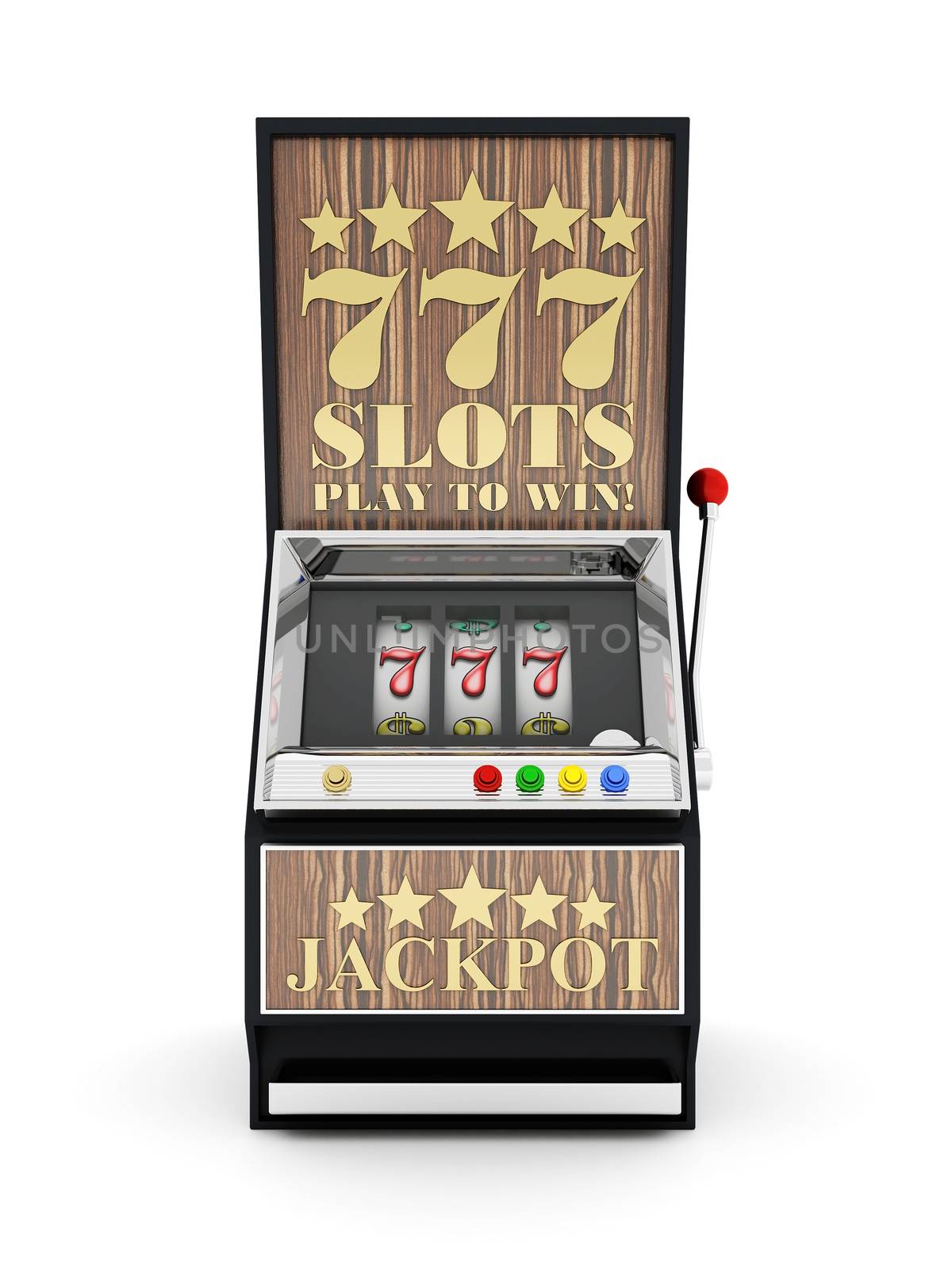 slot machine, gamble machine on a white background
