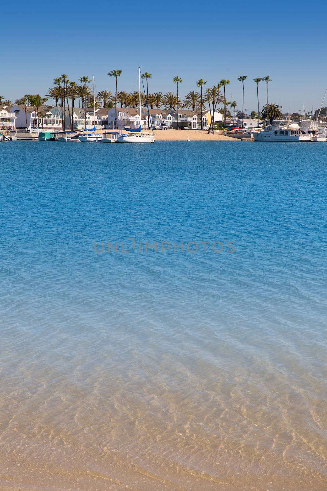 Newport Bay California Balboa Peninsula beach and Lido Island USA