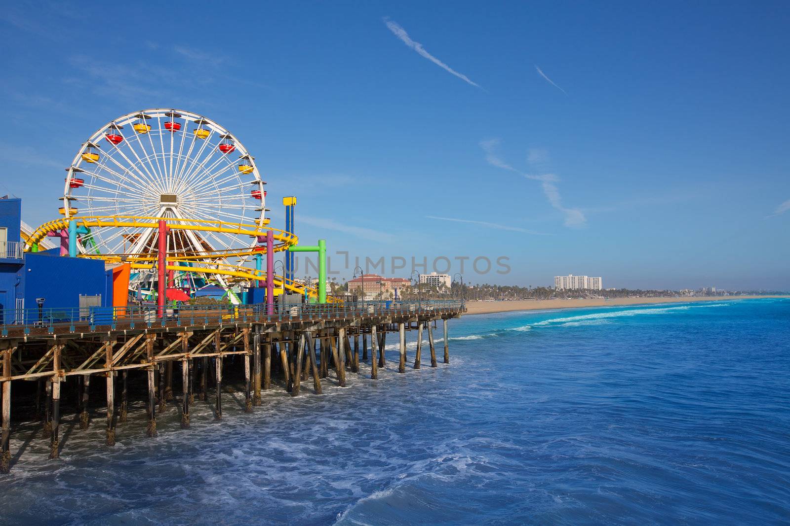 Santa Moica pier Ferris Wheel in California by lunamarina