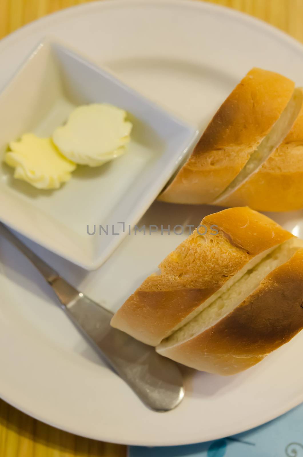 top view Slice of bread  and delicious cheese