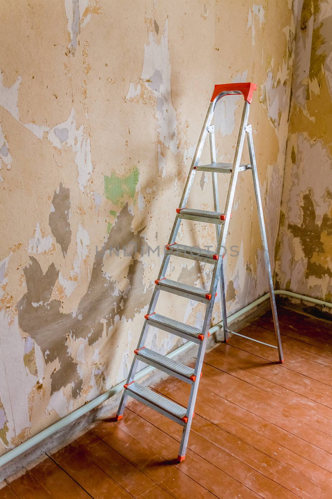 Old Wallpapers And Ladder by ryhor