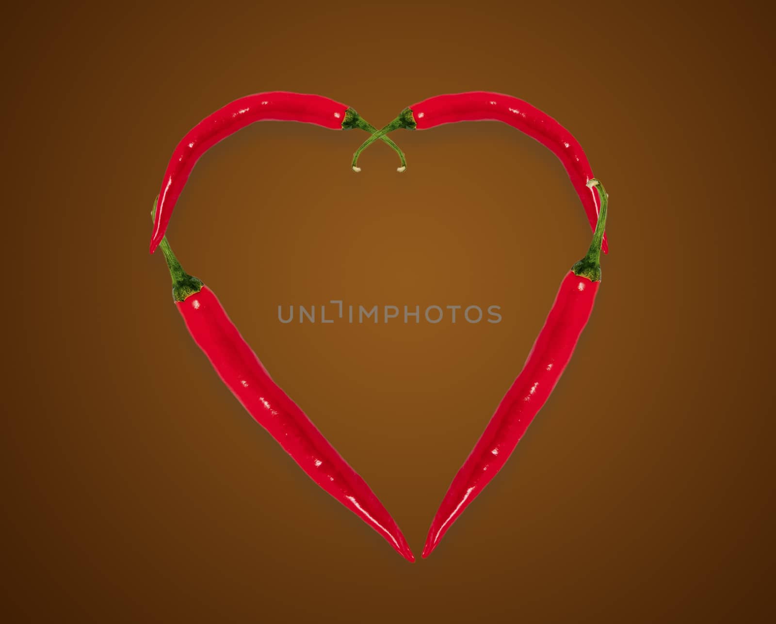 An image of heart shaped chilli pepper