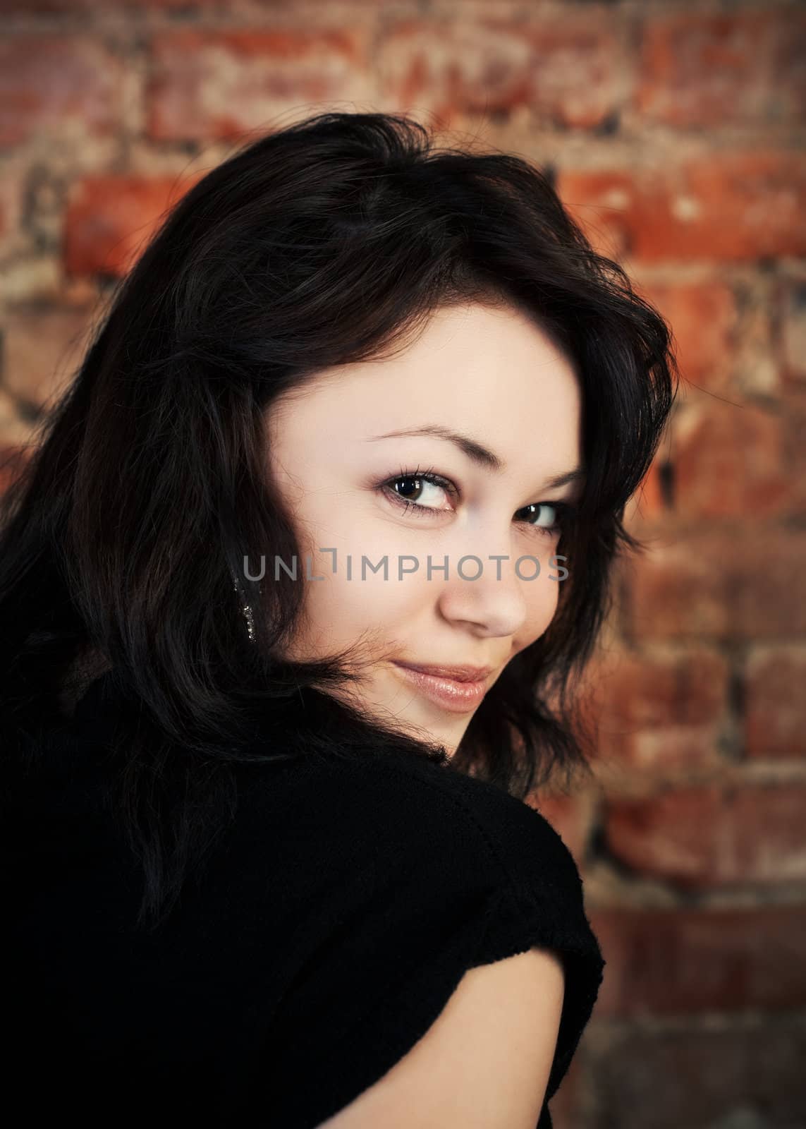 Young woman looking with interest