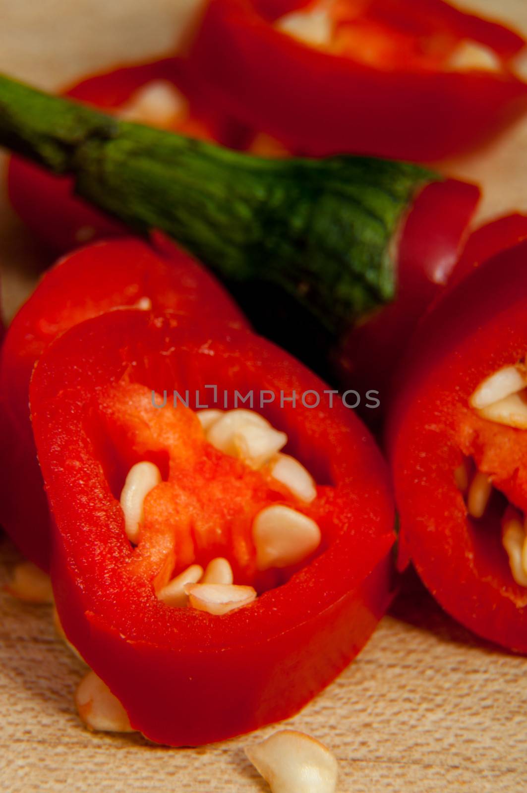 An image of sliced red chilli pepper