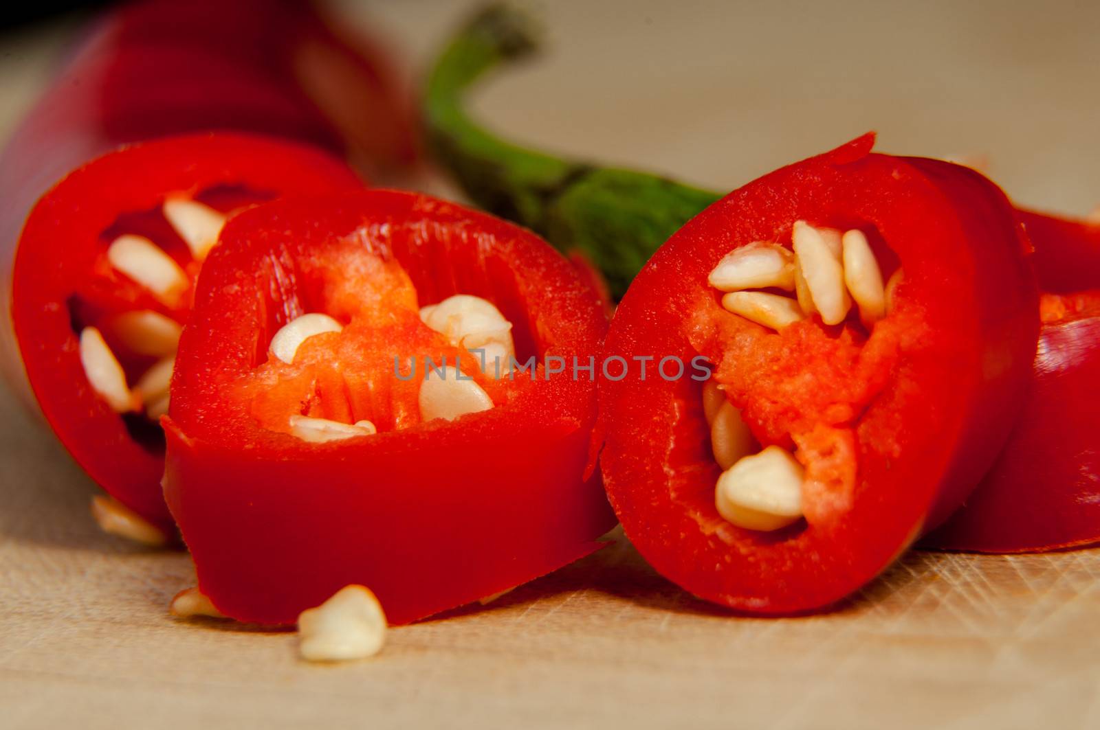 An image of sliced red chilli pepper