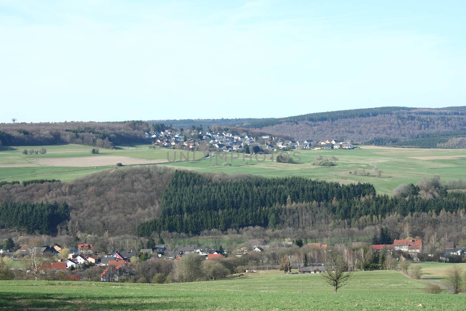View on Hattgenstein, the highest village in Rheinland Pfalz, Germany