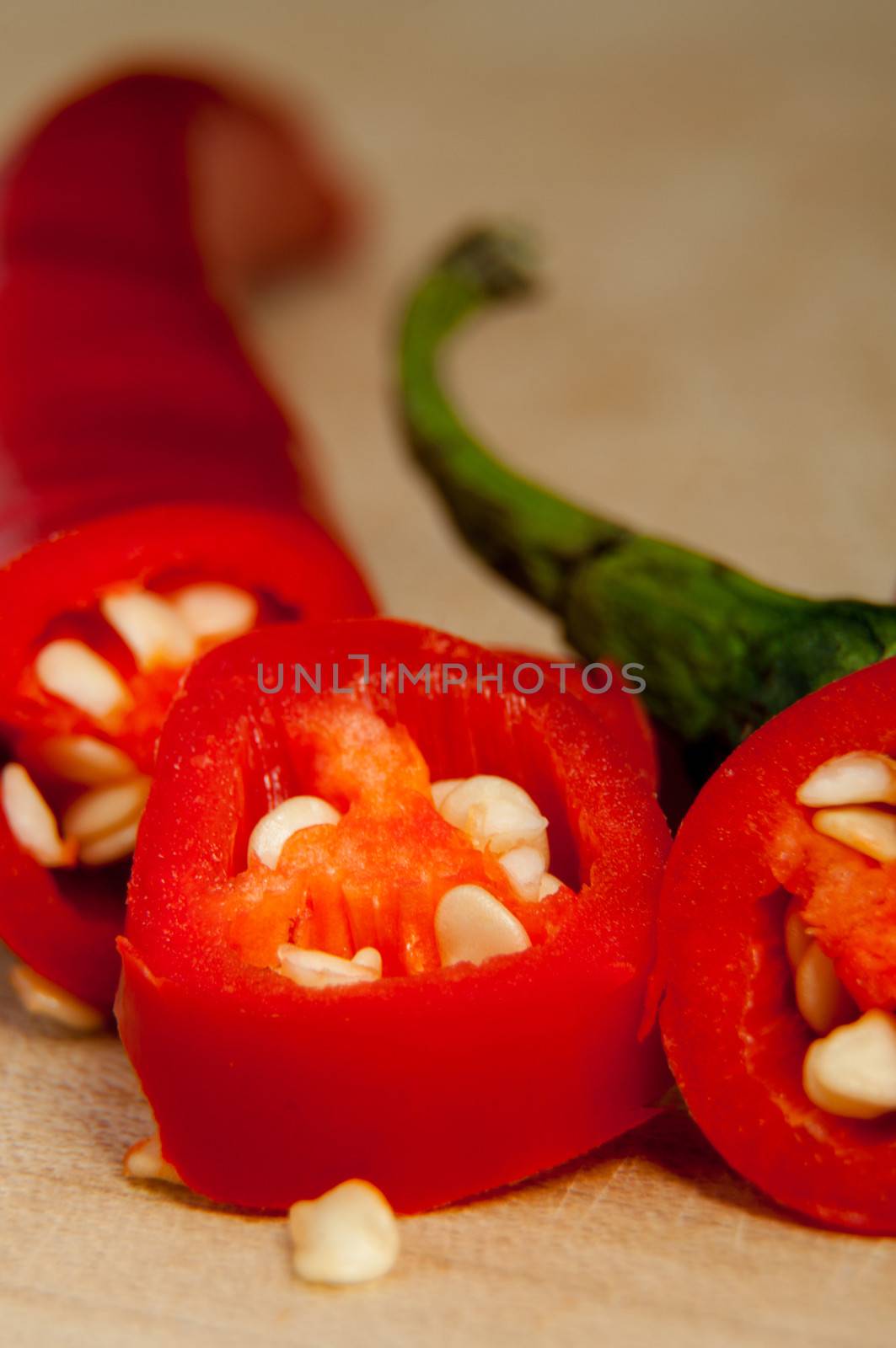 An image of sliced red chilli pepper