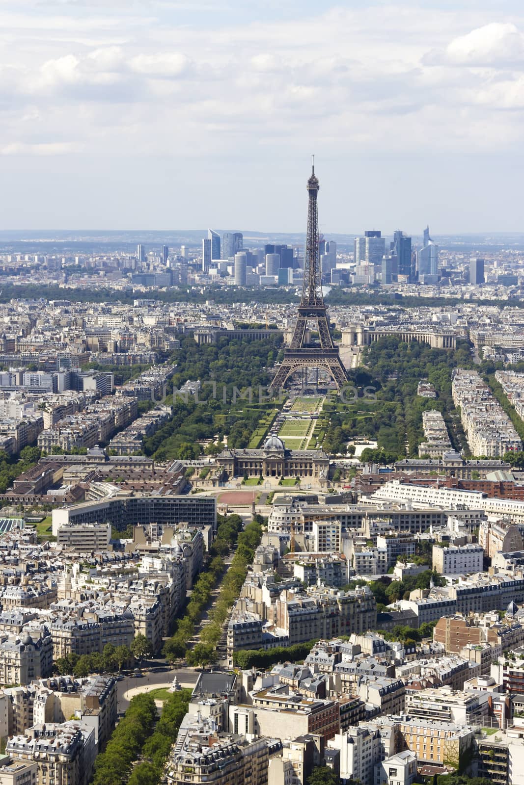 Aerial view of Paris, France from Montparnasse