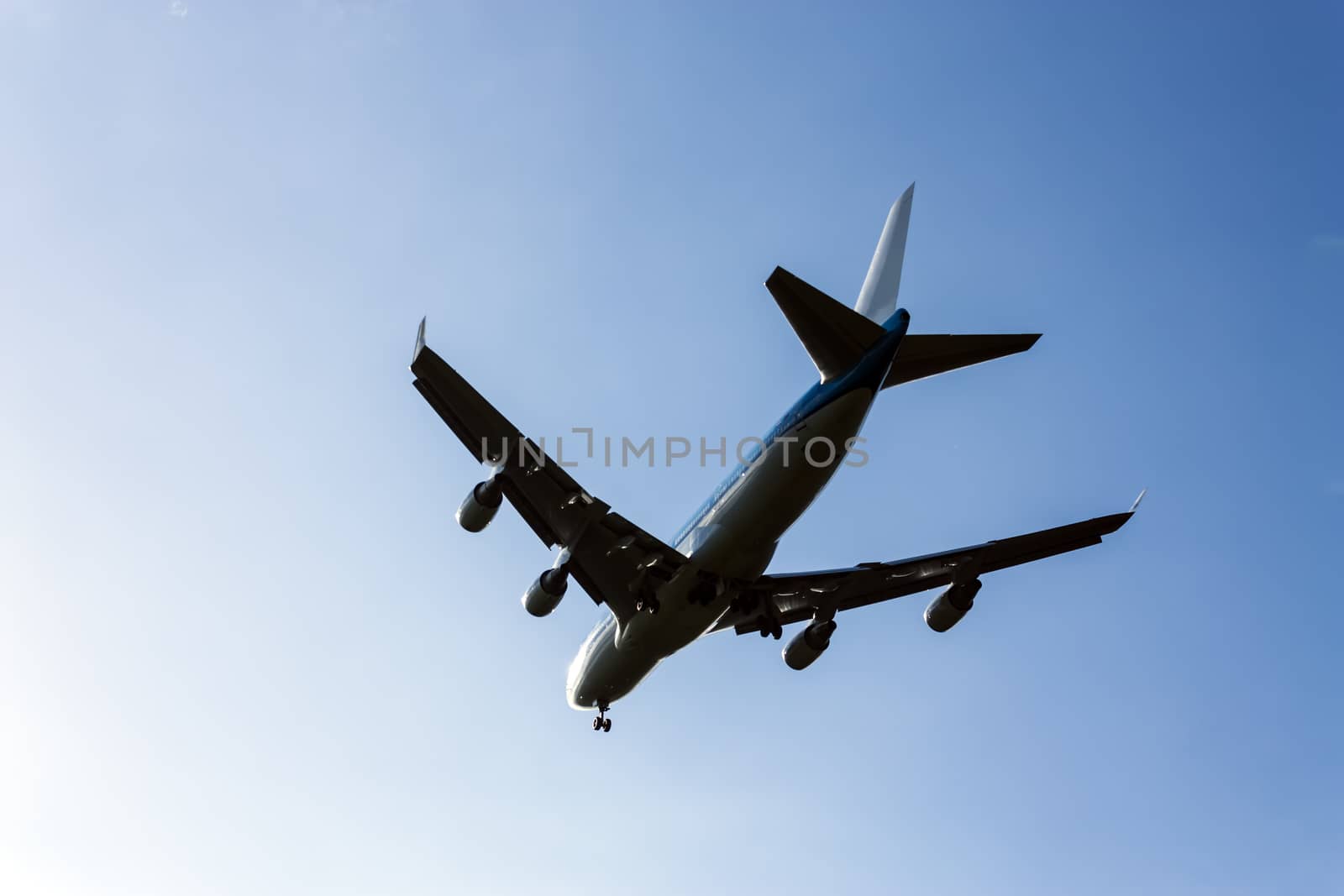 airplane flying at blue sky