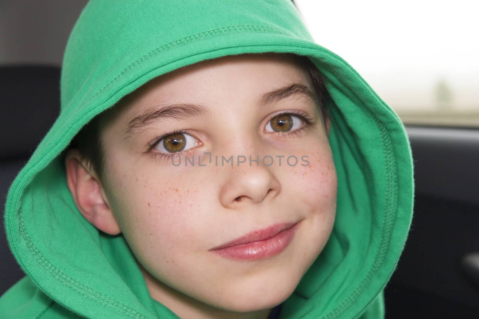 closeup of cute young eleven years boy by Tetyana