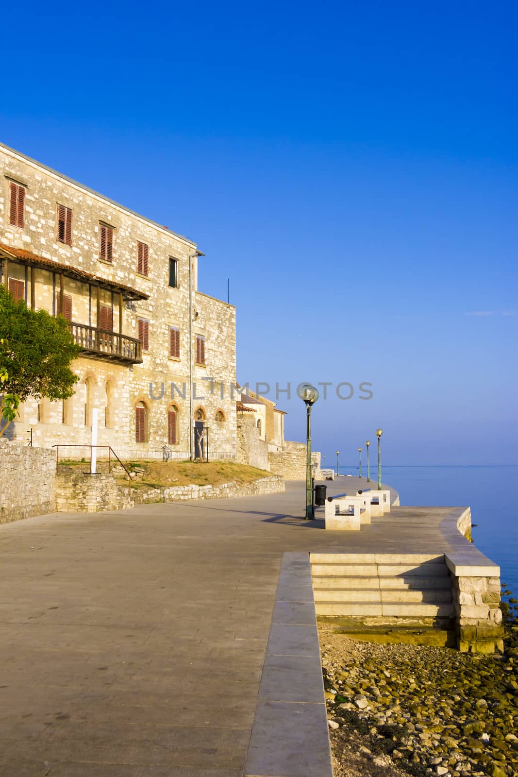 Porec - old Adriatic town in Croatia, Istria region. Popular touristic destination.