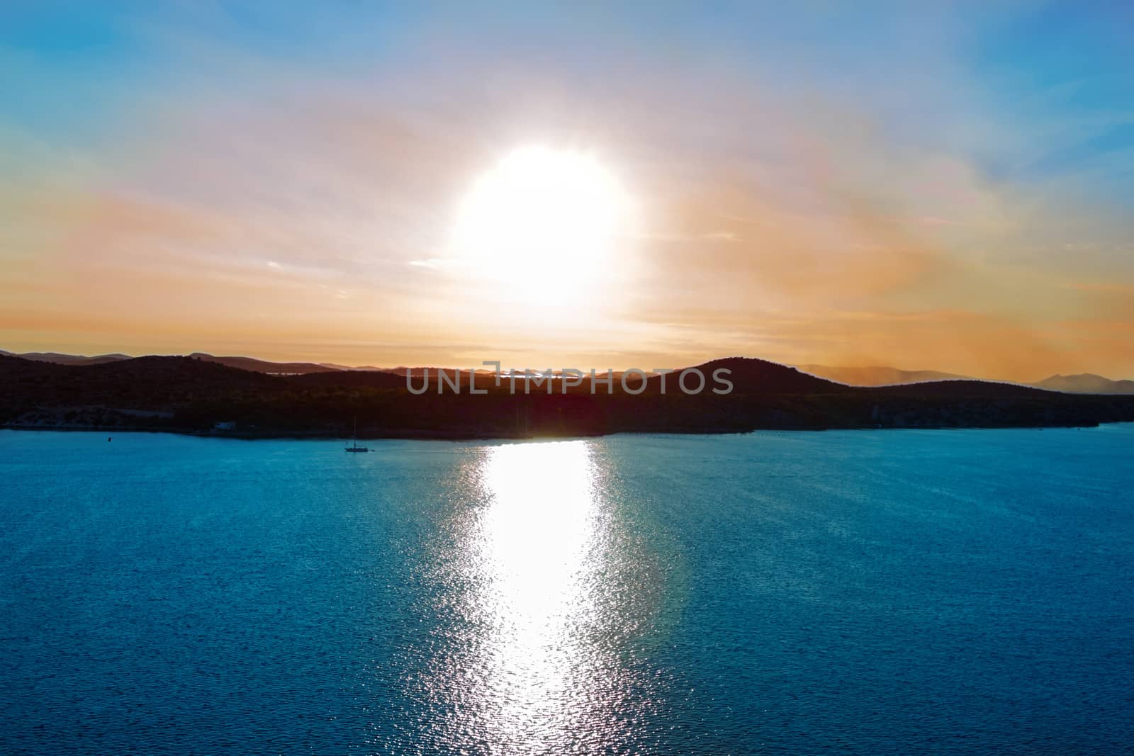 Sunset on the Adriatic Sea, Sibenik, Croatia