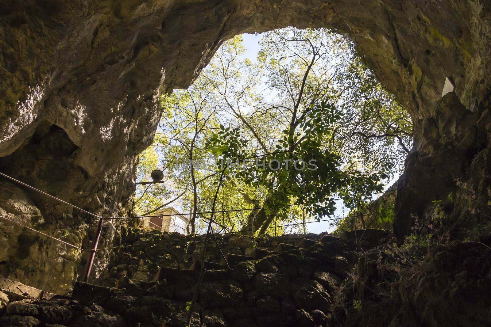 view from the Vranja��a Cave near Split, Croatia