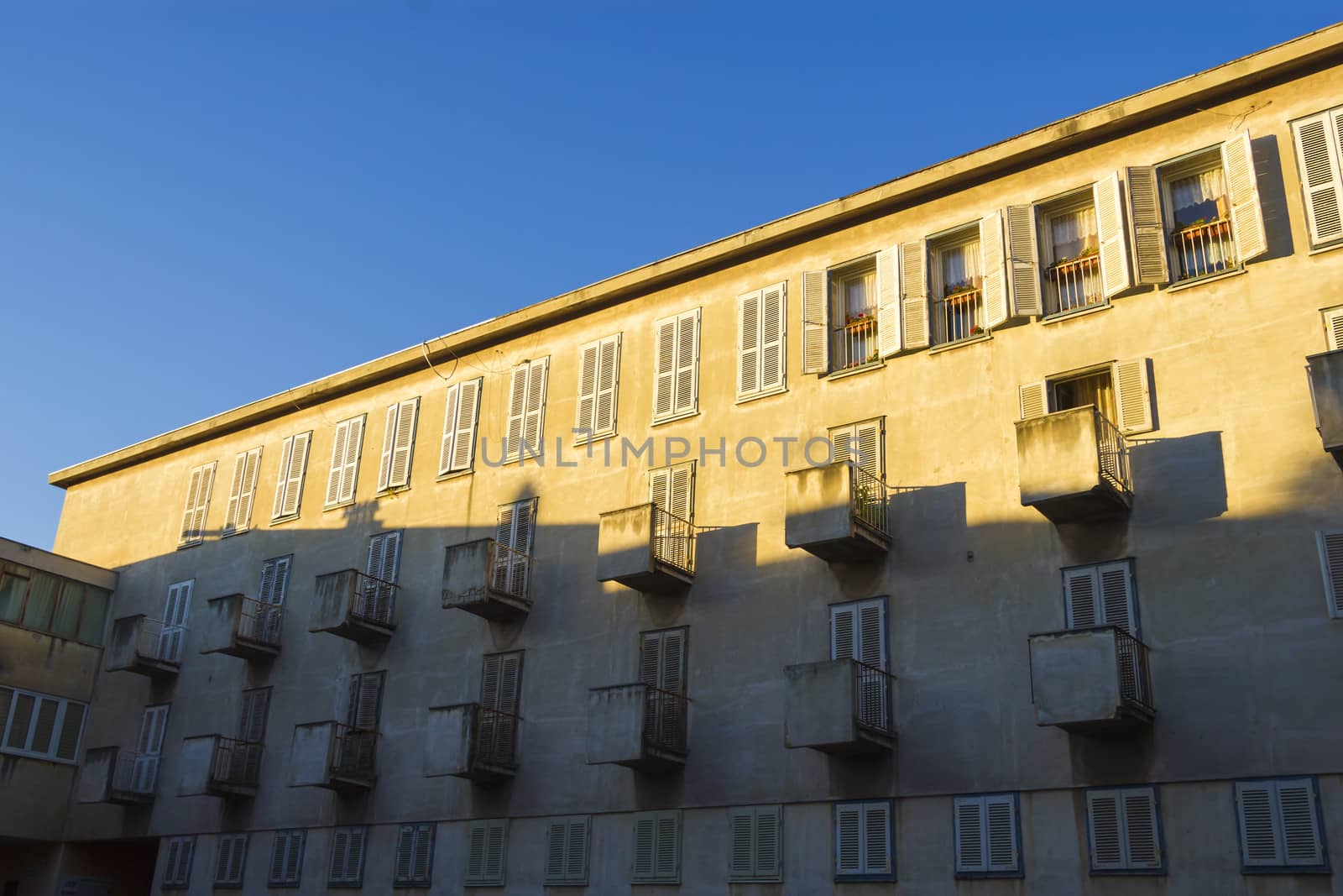 Residential building in the sunlight entering, Zadar, Croatia