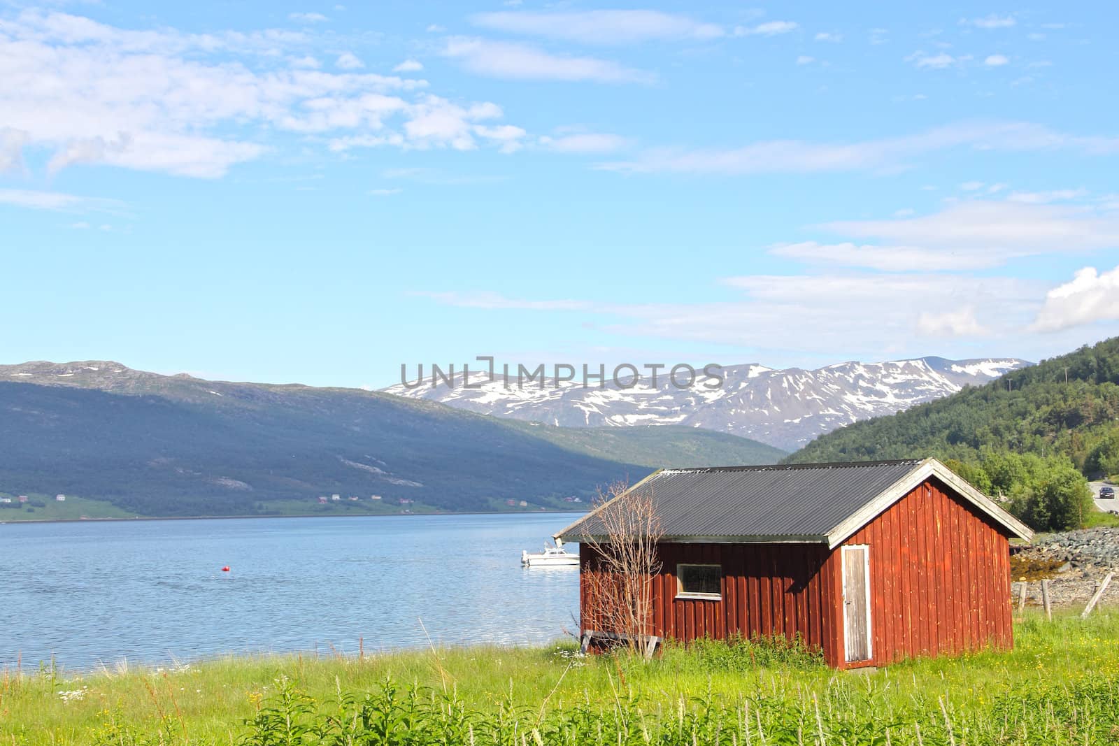 Village in fjord coast by destillat