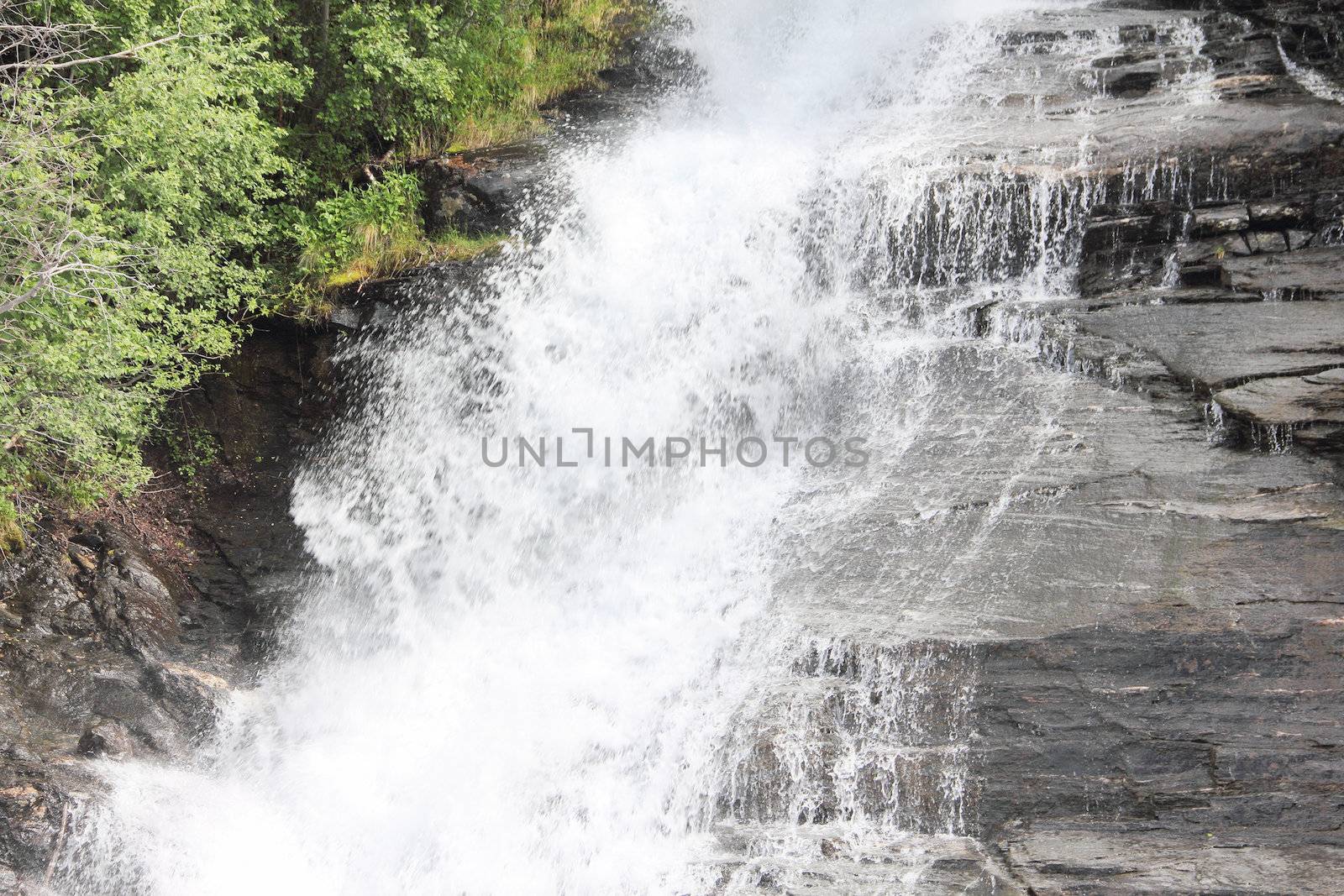 Close-up of waterfall by destillat