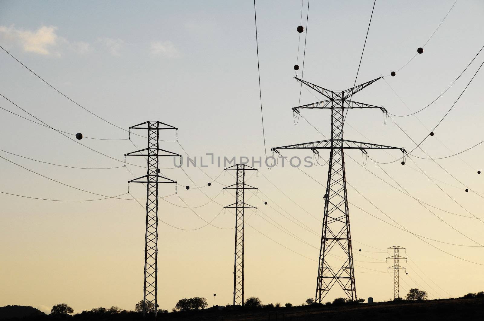 Electricity Pole over a Blue Sky in Spain