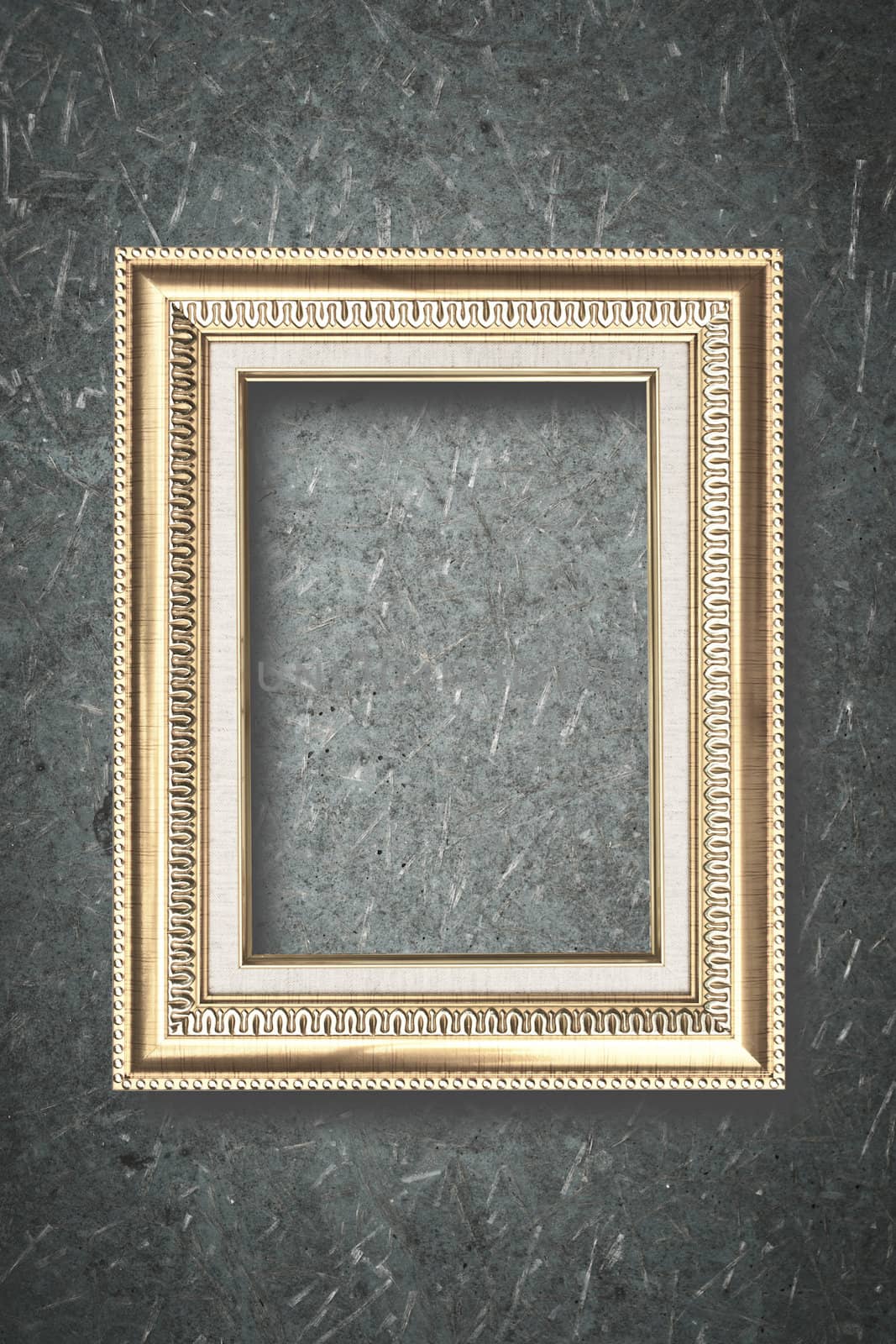 Photo frame on wooden board background texture