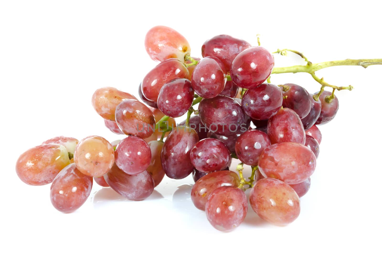 ripe fruits, grape over white background