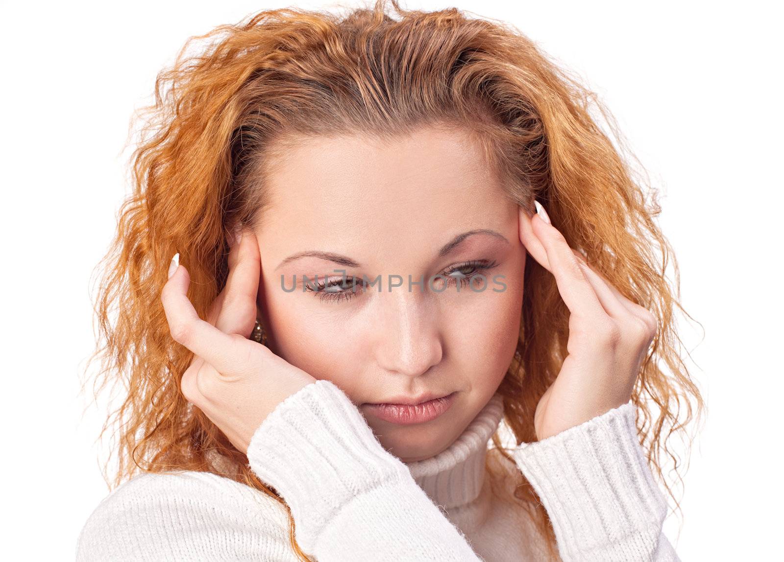 Young woman suffering from headache