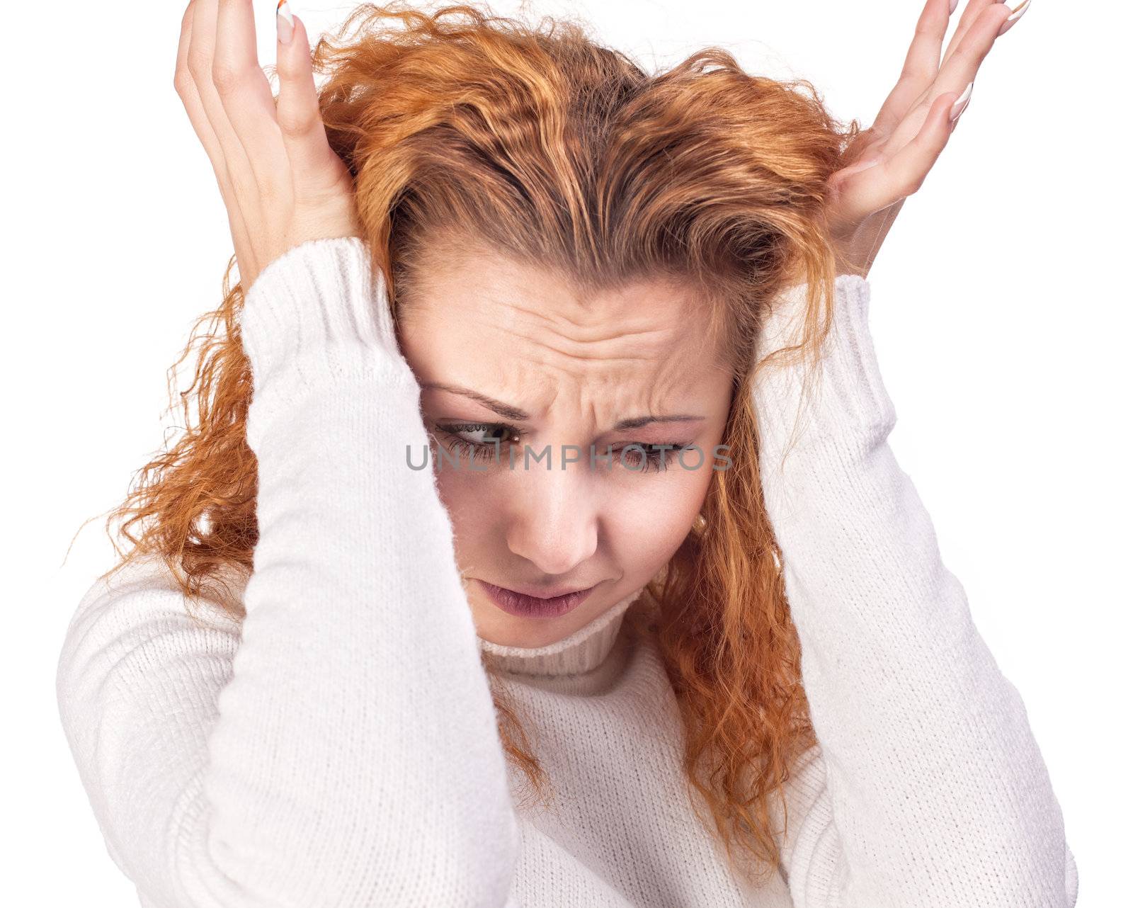 Young woman suffering from headache