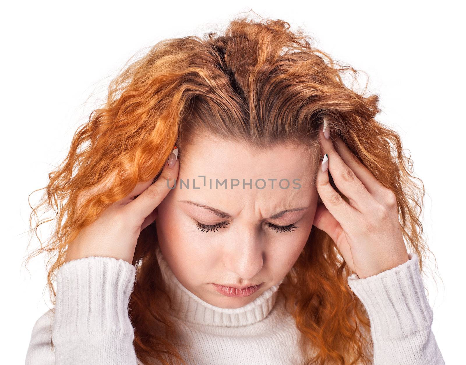 Young woman suffering from headache