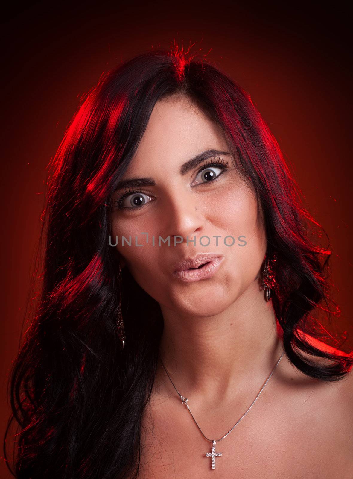 Surprised girl with eyes wide open