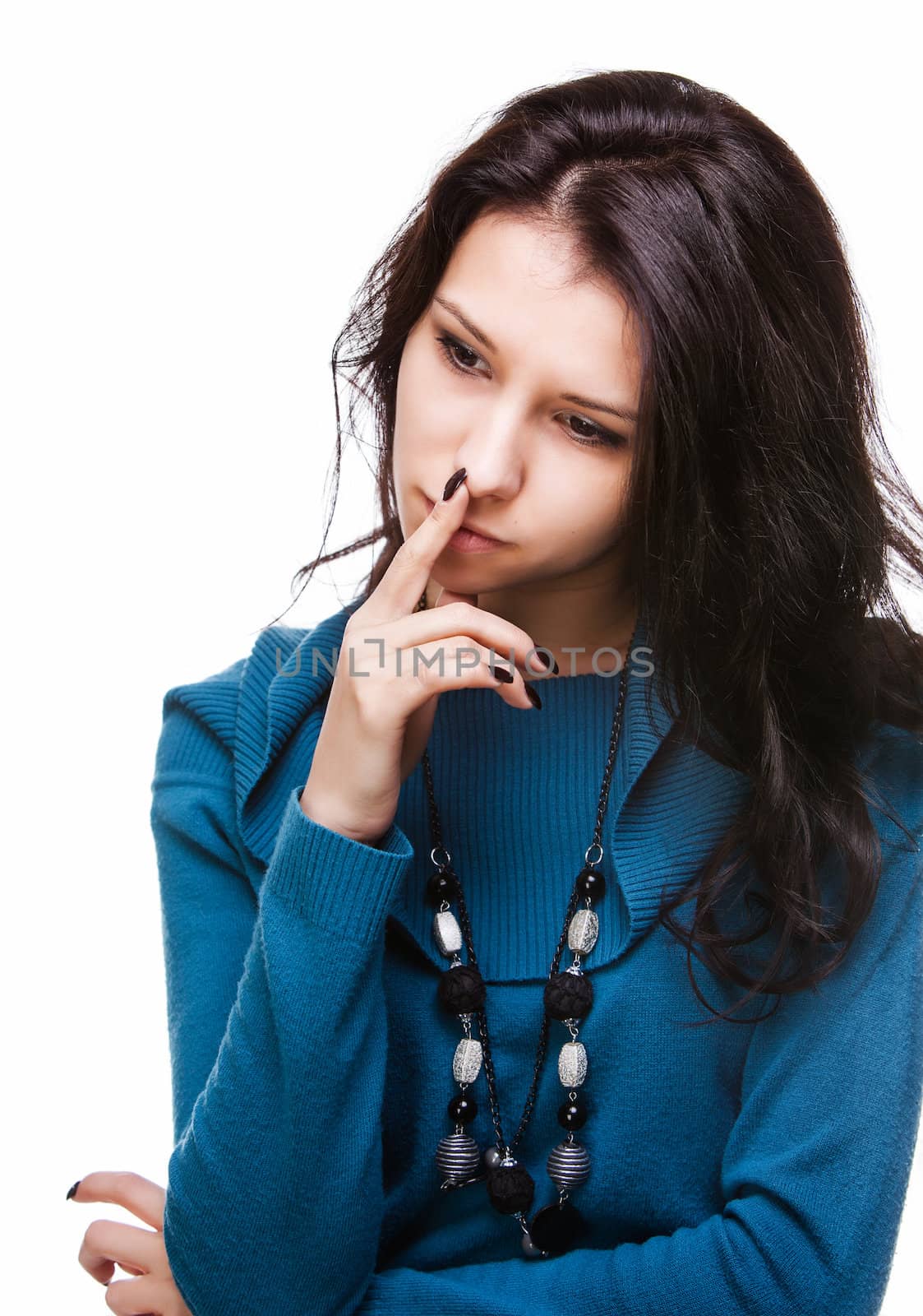 Portrait of a thoughtful young woman 