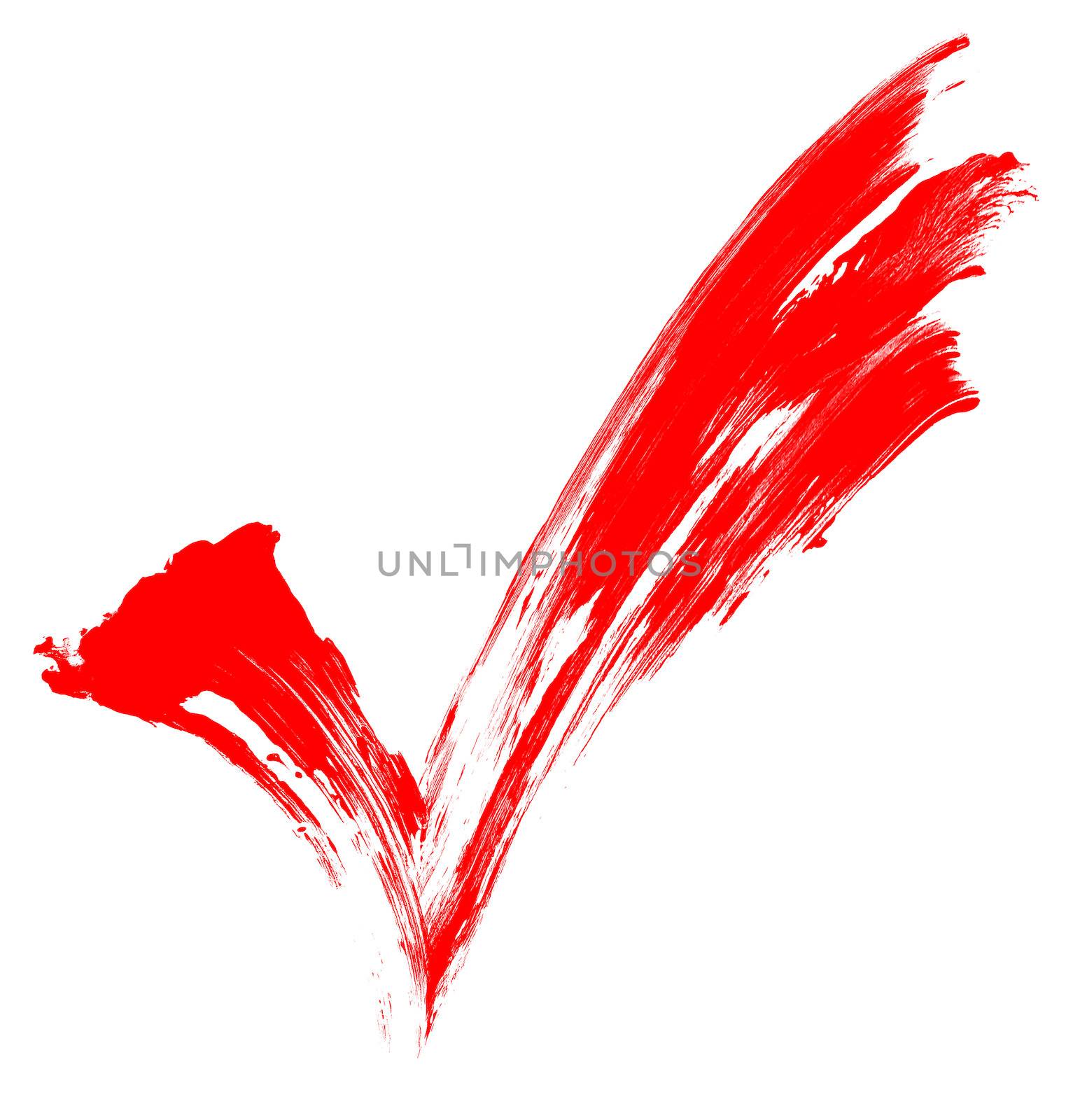 Red tick painted by splashes