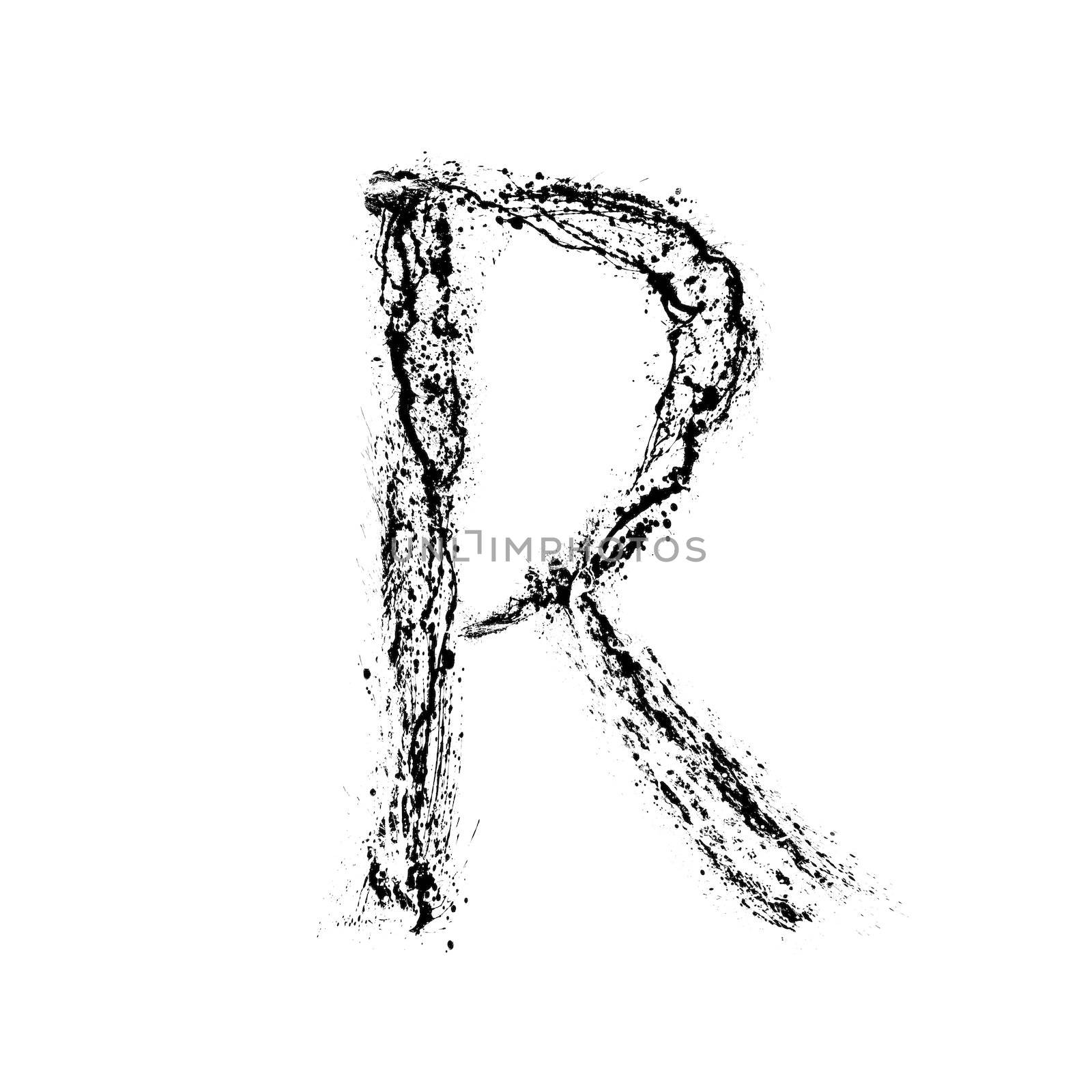 Alphabet symbol - grunge splash draw paint