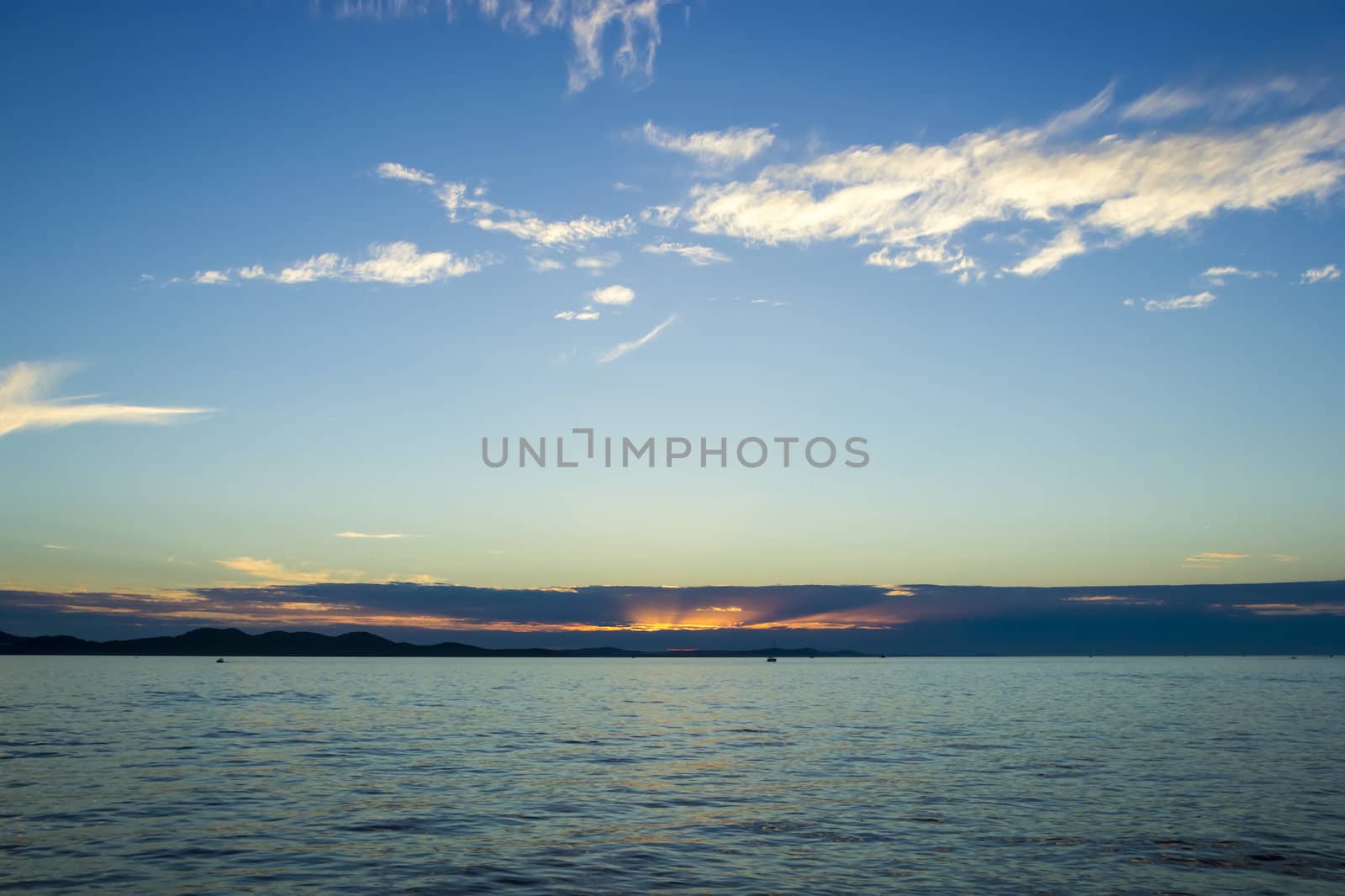 sunset over Adriatic sea, Zadar, Croatia