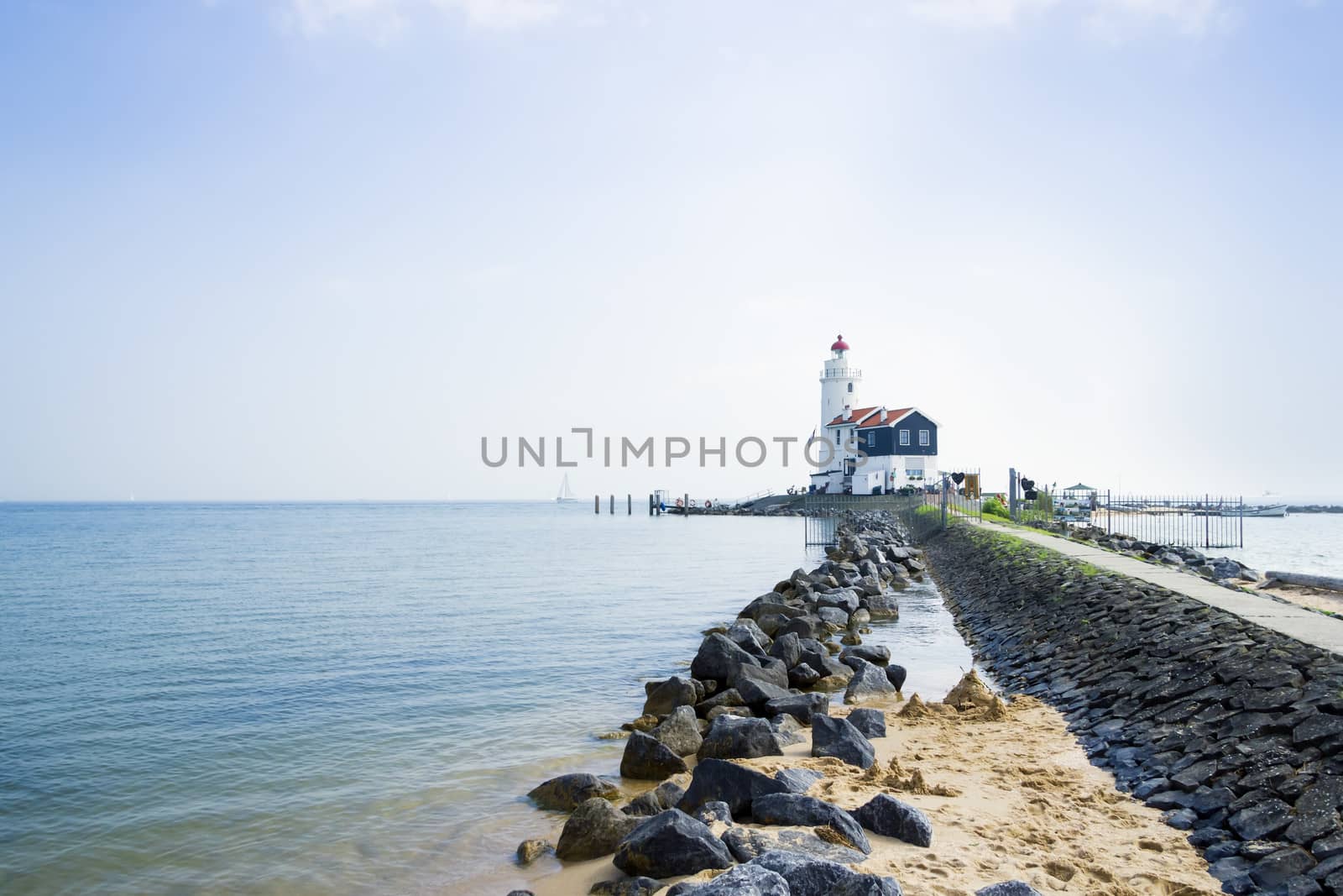 The road to lighthouse, Marken, the Netherlands