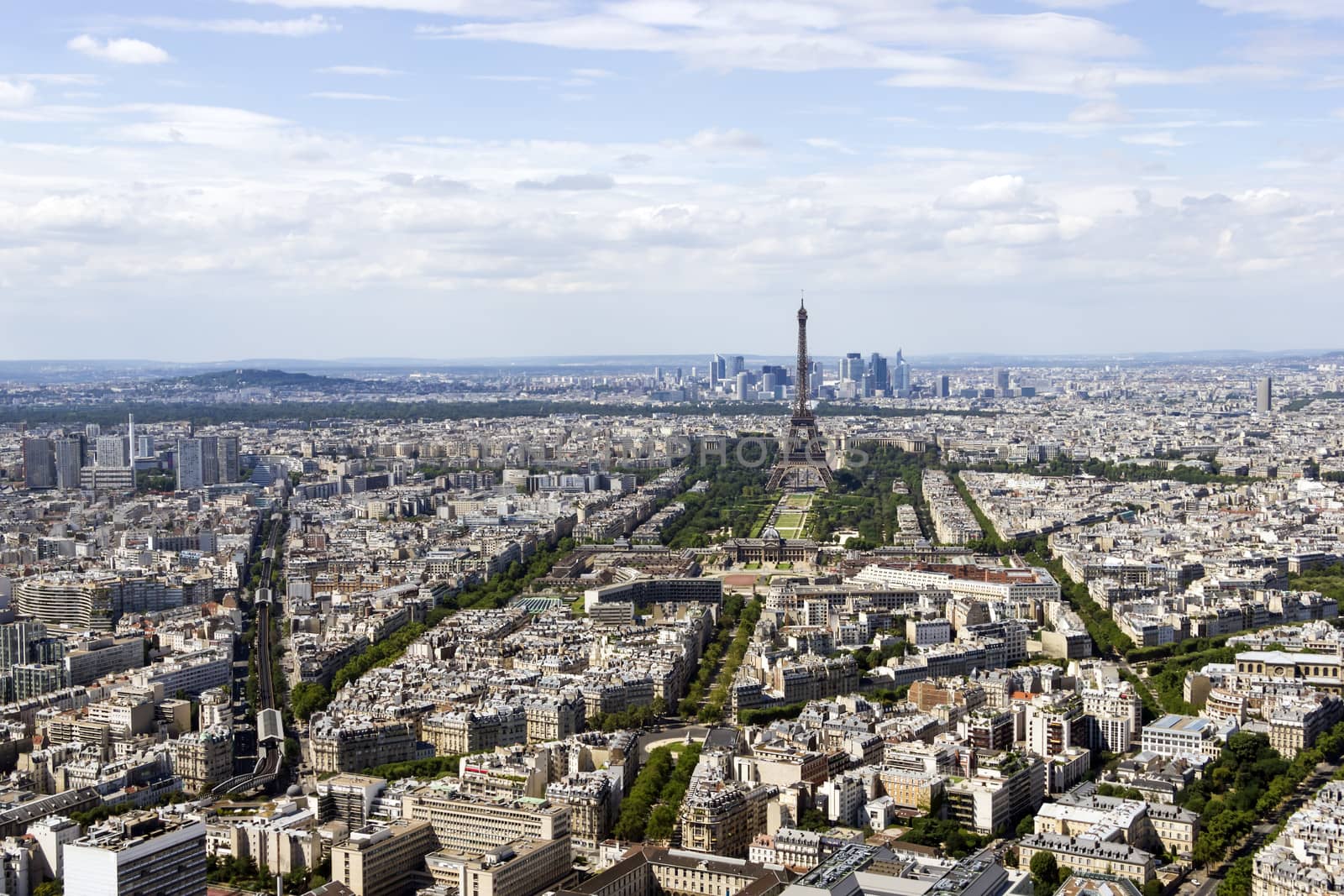 Aerial view of Paris, France from Montparnasse